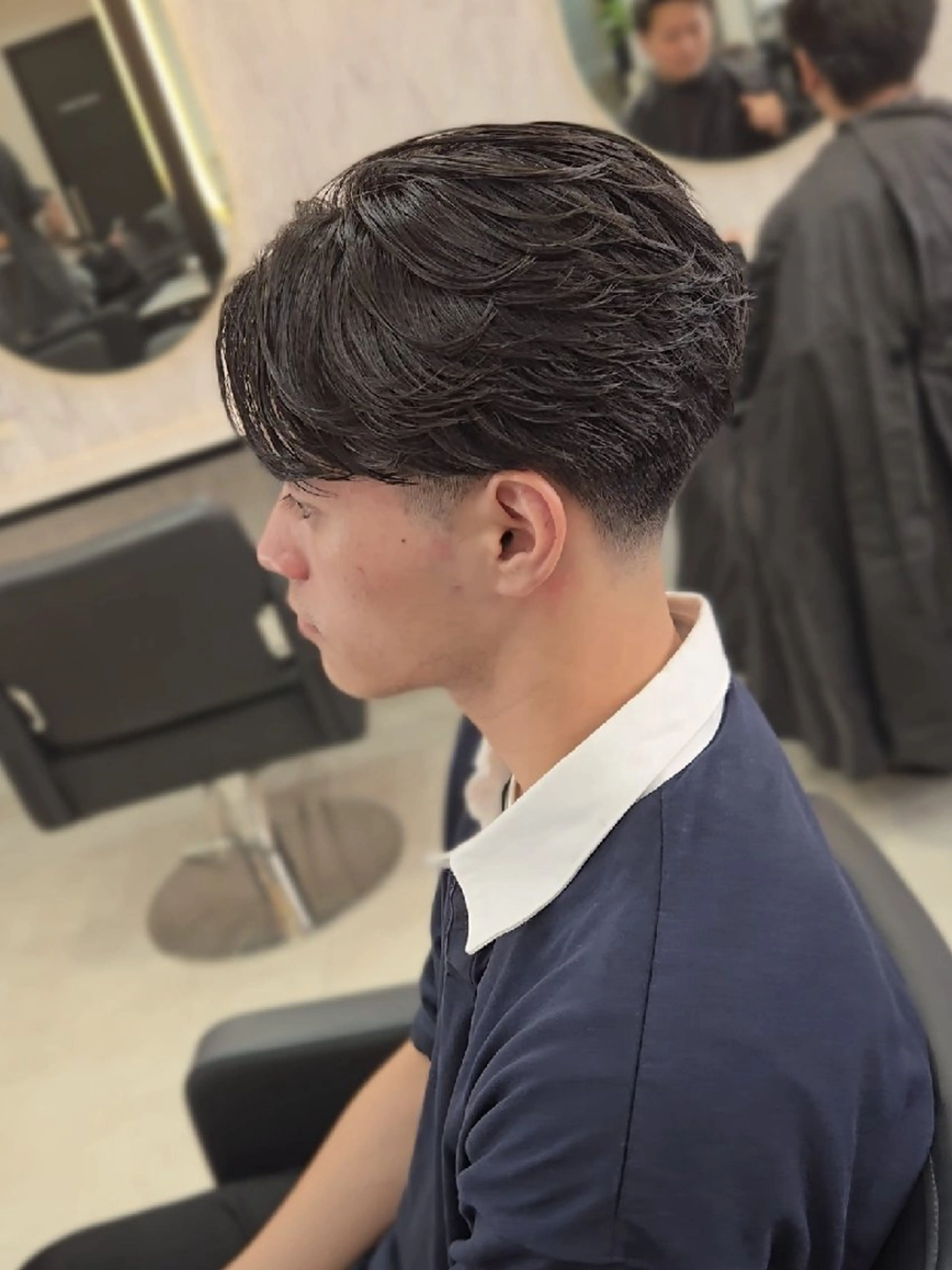 メンズ ミディアム センターパート フェードカット カット ヘアセット LEN名古屋/パーマ 海外ヘア/メンズ特化のヘアスタイル