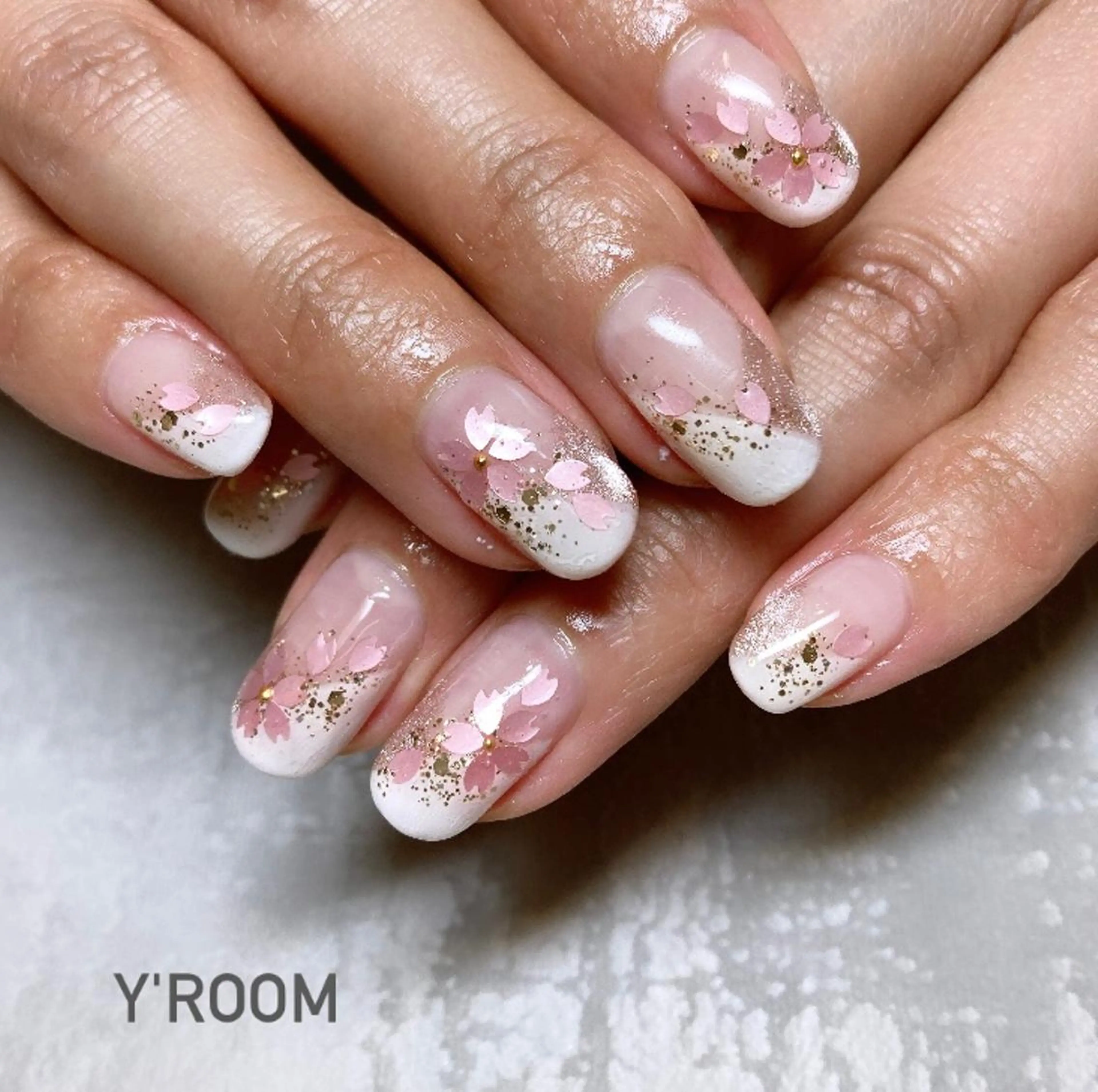 ネイル オーロラネイル 桜ネイル フラッシュネイル フットネイル ジェルネイル ハンドネイル YUKA （ネイリスト）のネイルデザイン