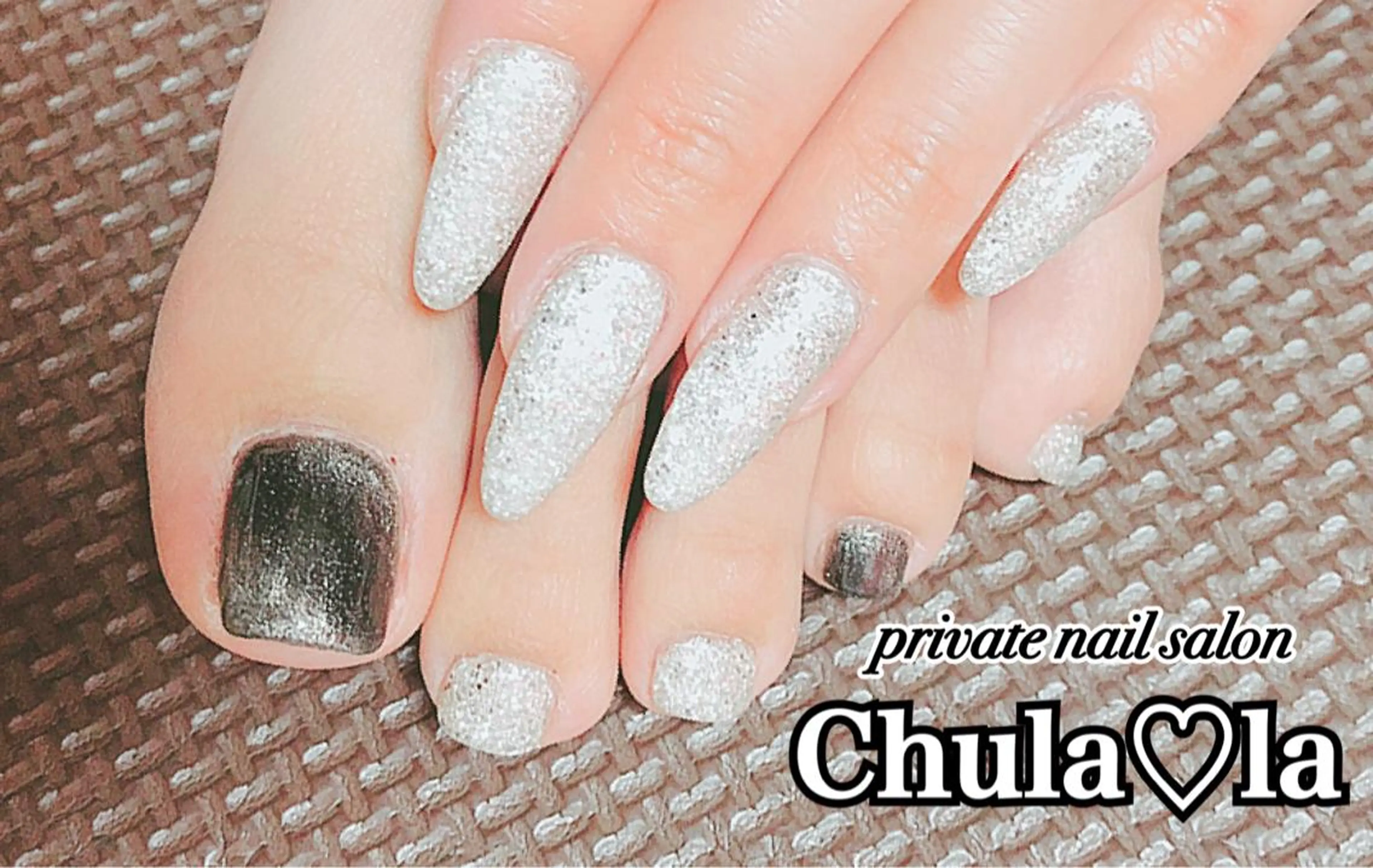 ネイル ラメ(グリッター) おそろいネイル Chula♡la 豊見城市高安のネイルデザイン
