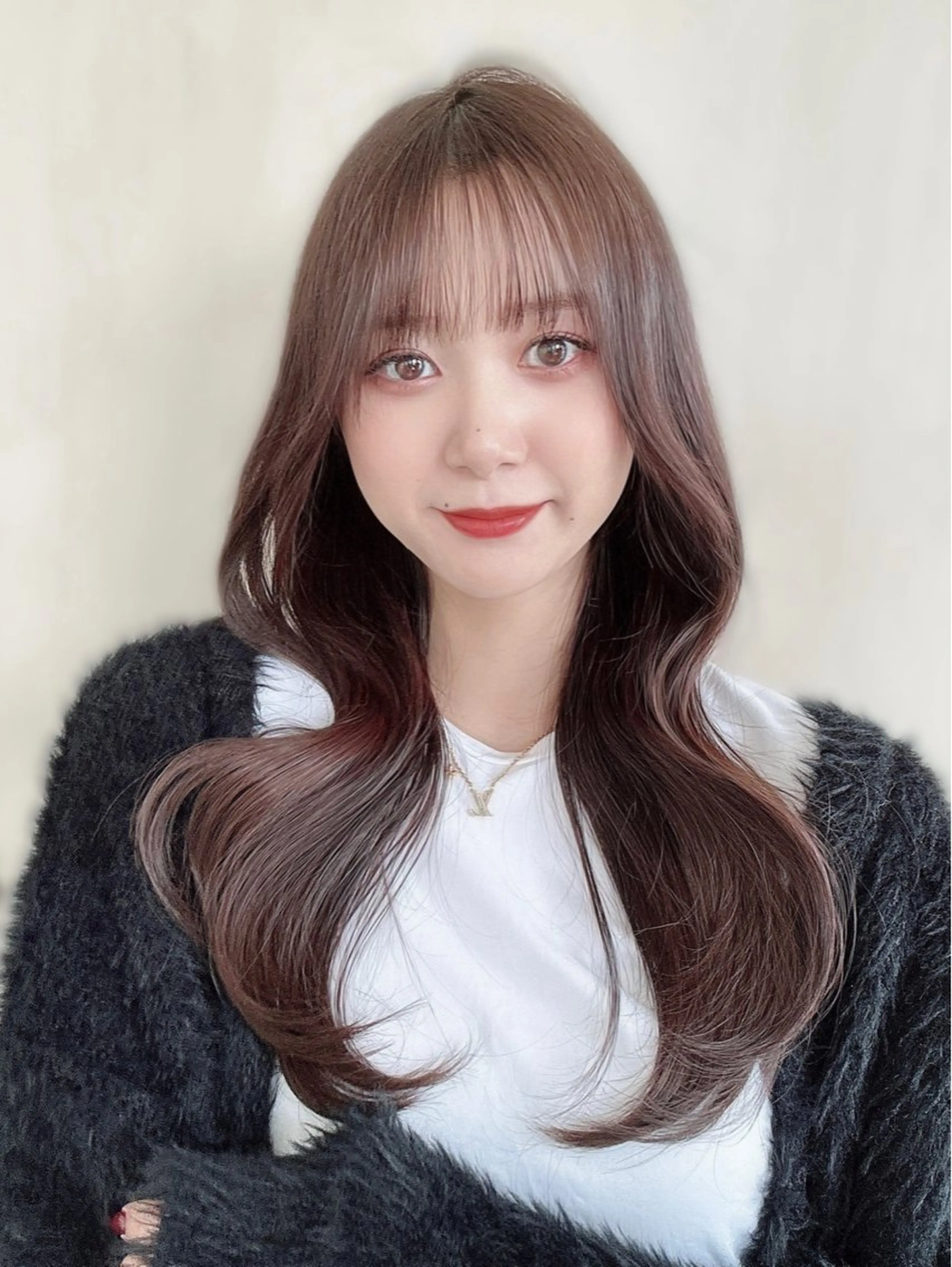 ロング カラー パーマ カット ヘアカラー トリートメント 新宿✨顔周りカット 韓国ヘア/坂本亜裟海のヘアスタイル