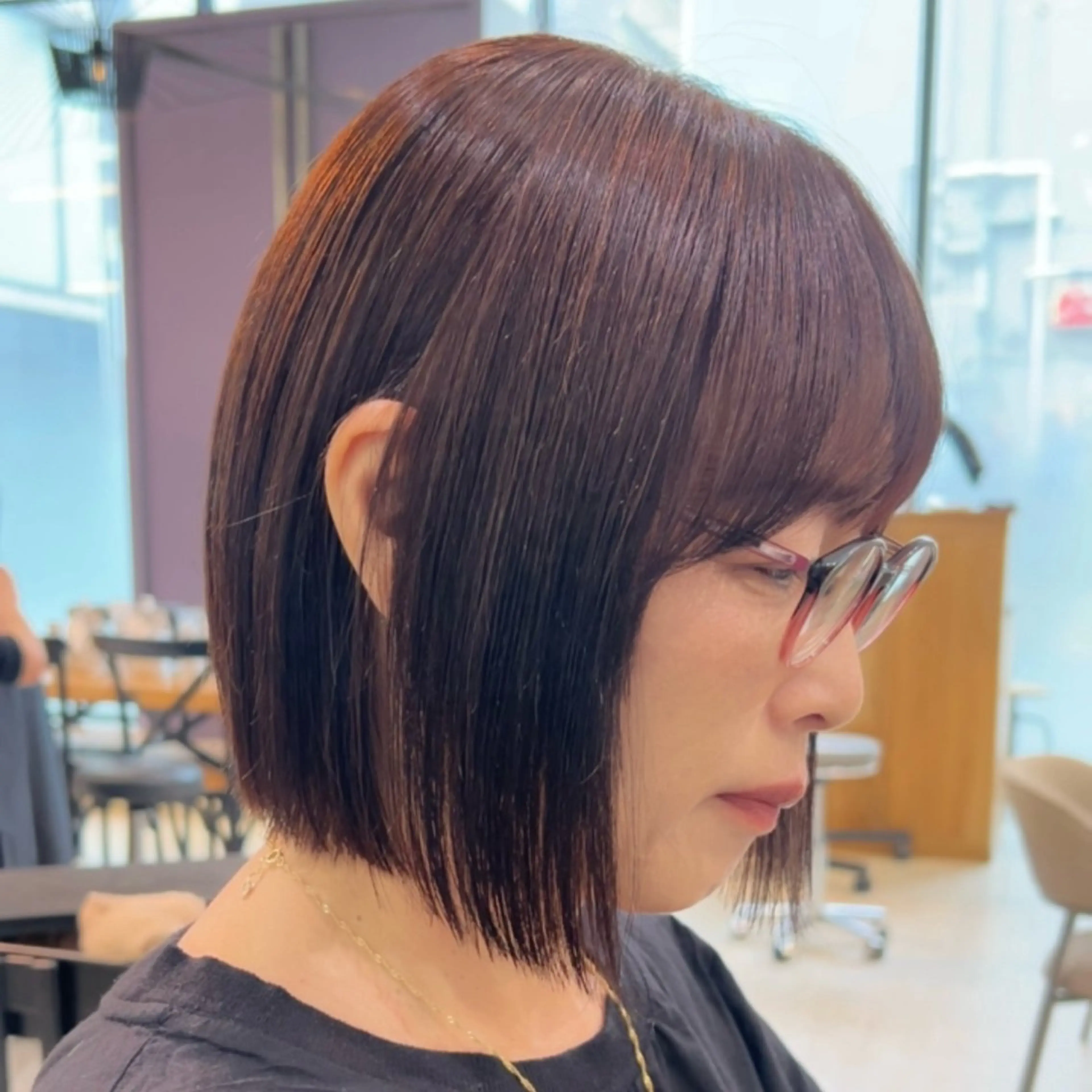 ショート カラー まとまるボブ/縮毛矯 生🌿あおい✨のヘアスタイル