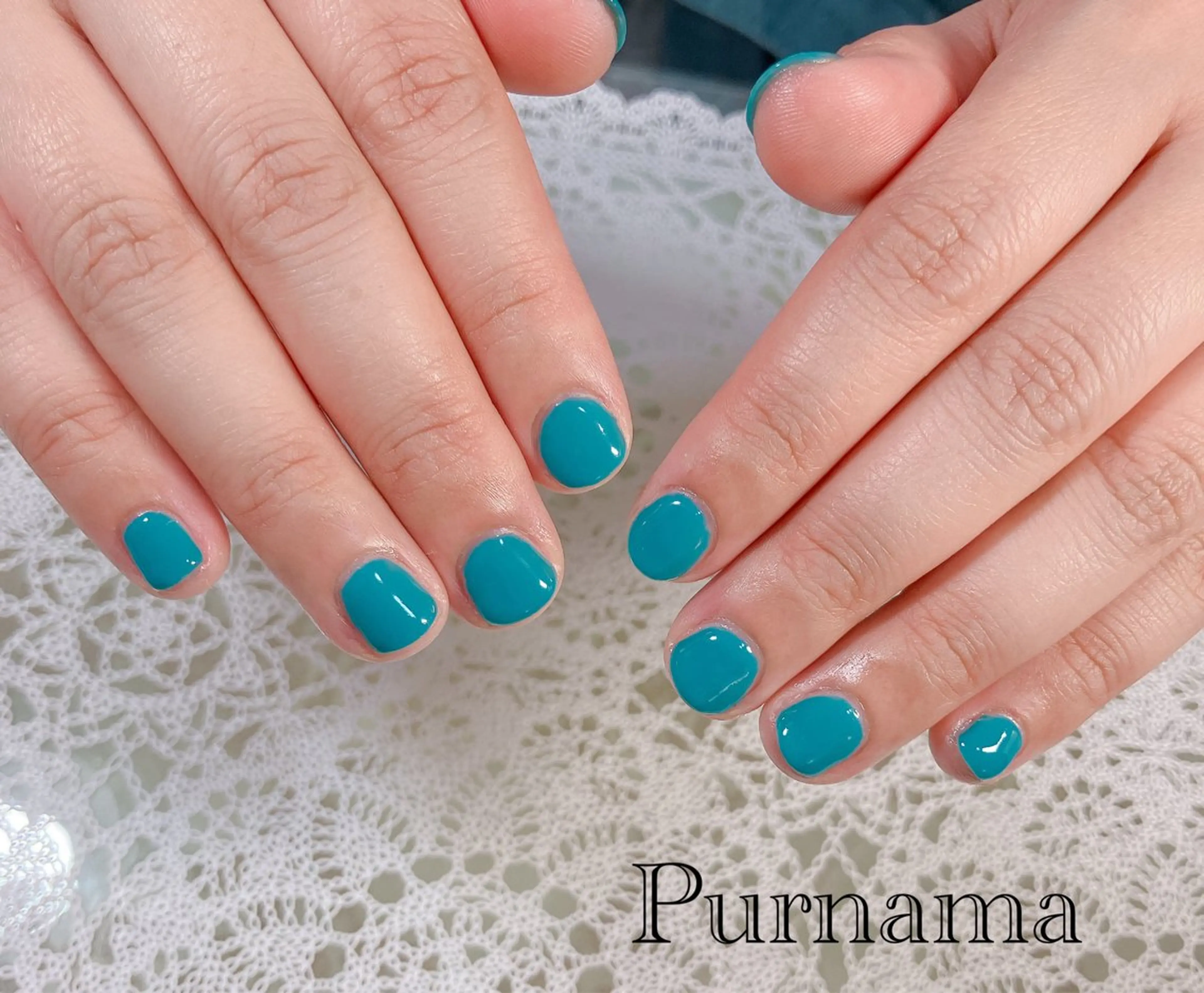 ネイル ブルー Purnama あきのネイルデザイン