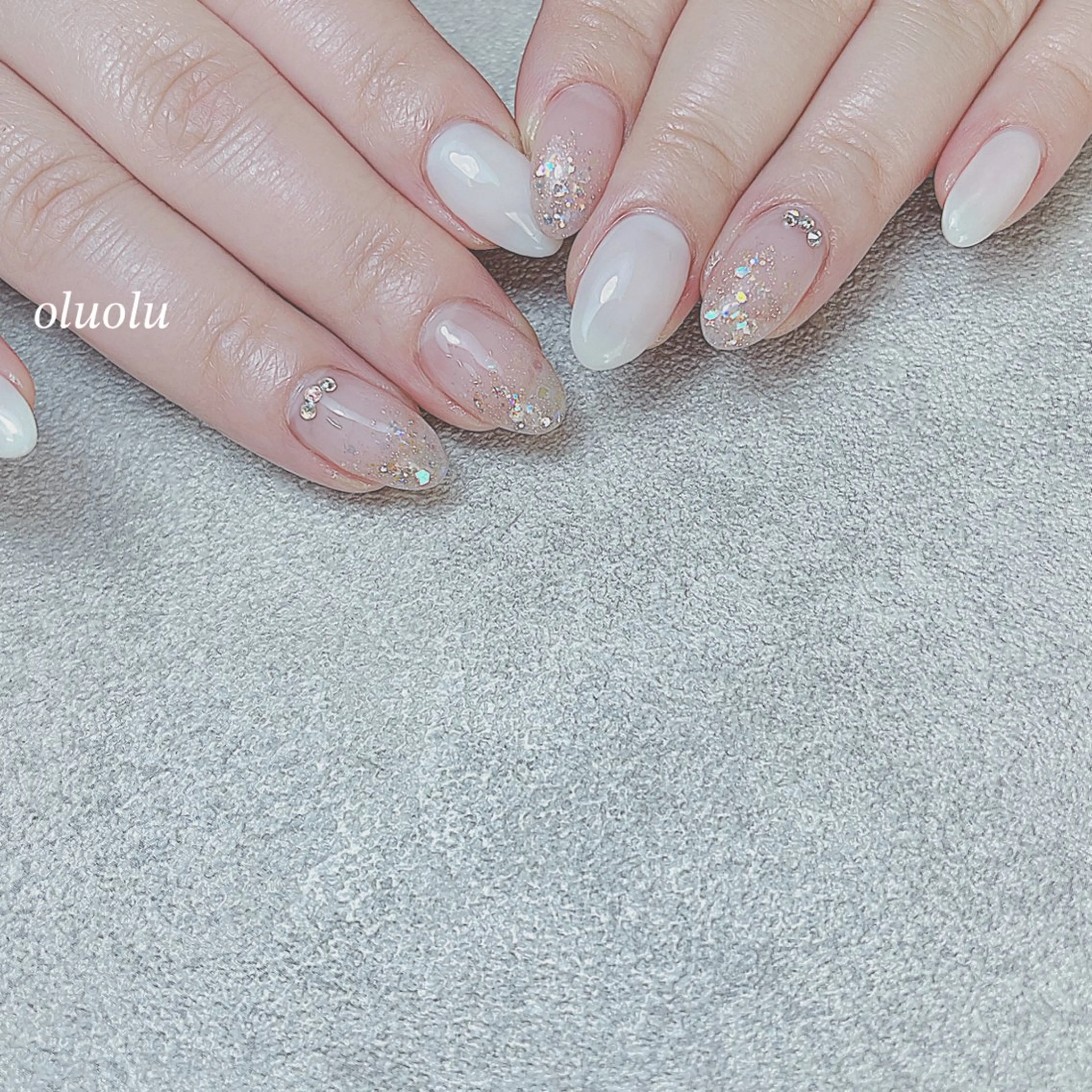 ネイル アートネイル フットネイル グラデーション ラメ(グリッター) ニュアンスネイル 大村 紬華のネイルデザイン