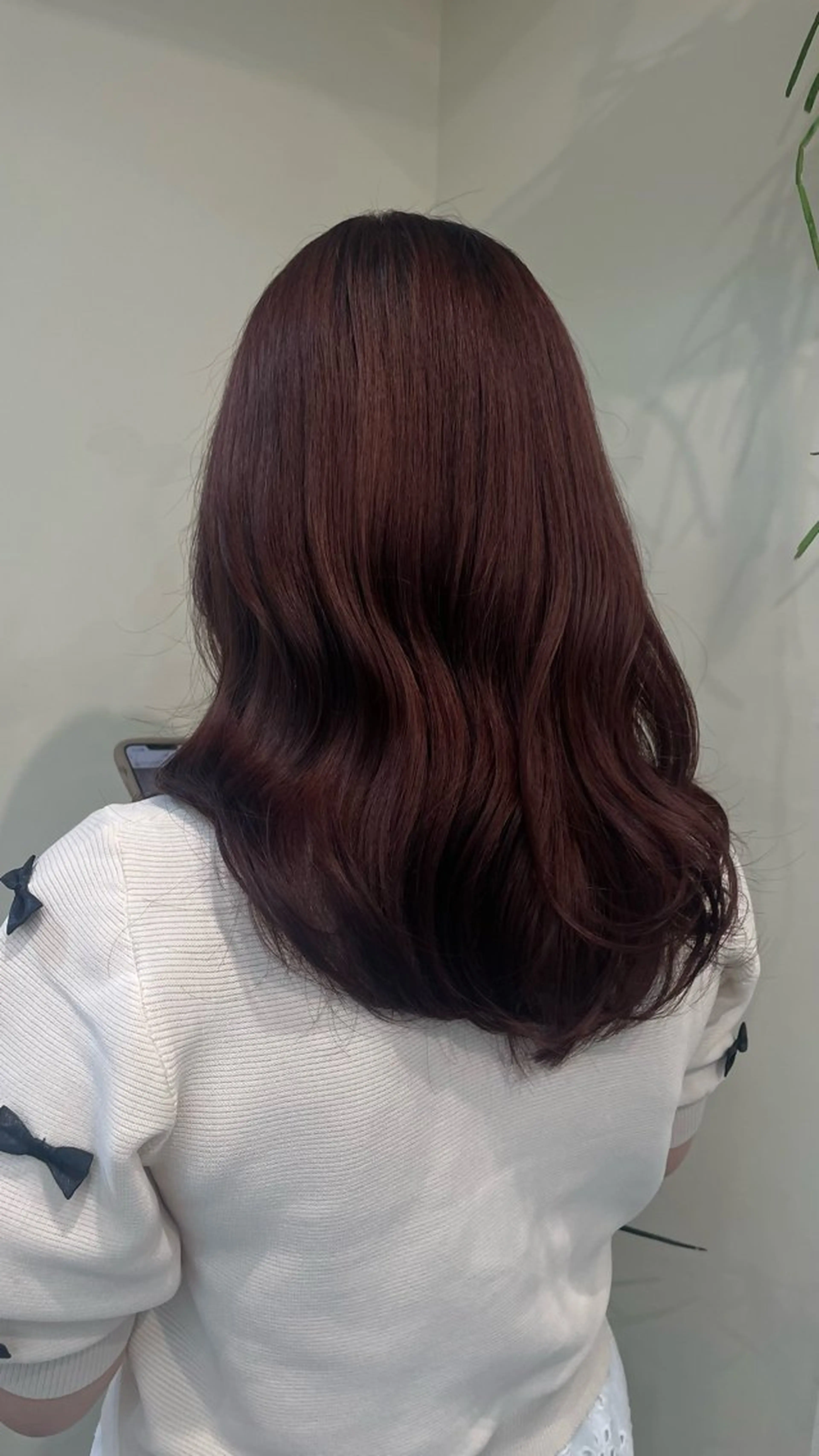 セミロング カラー ボルドーカラー momoka 💛ショートカットのヘアスタイル