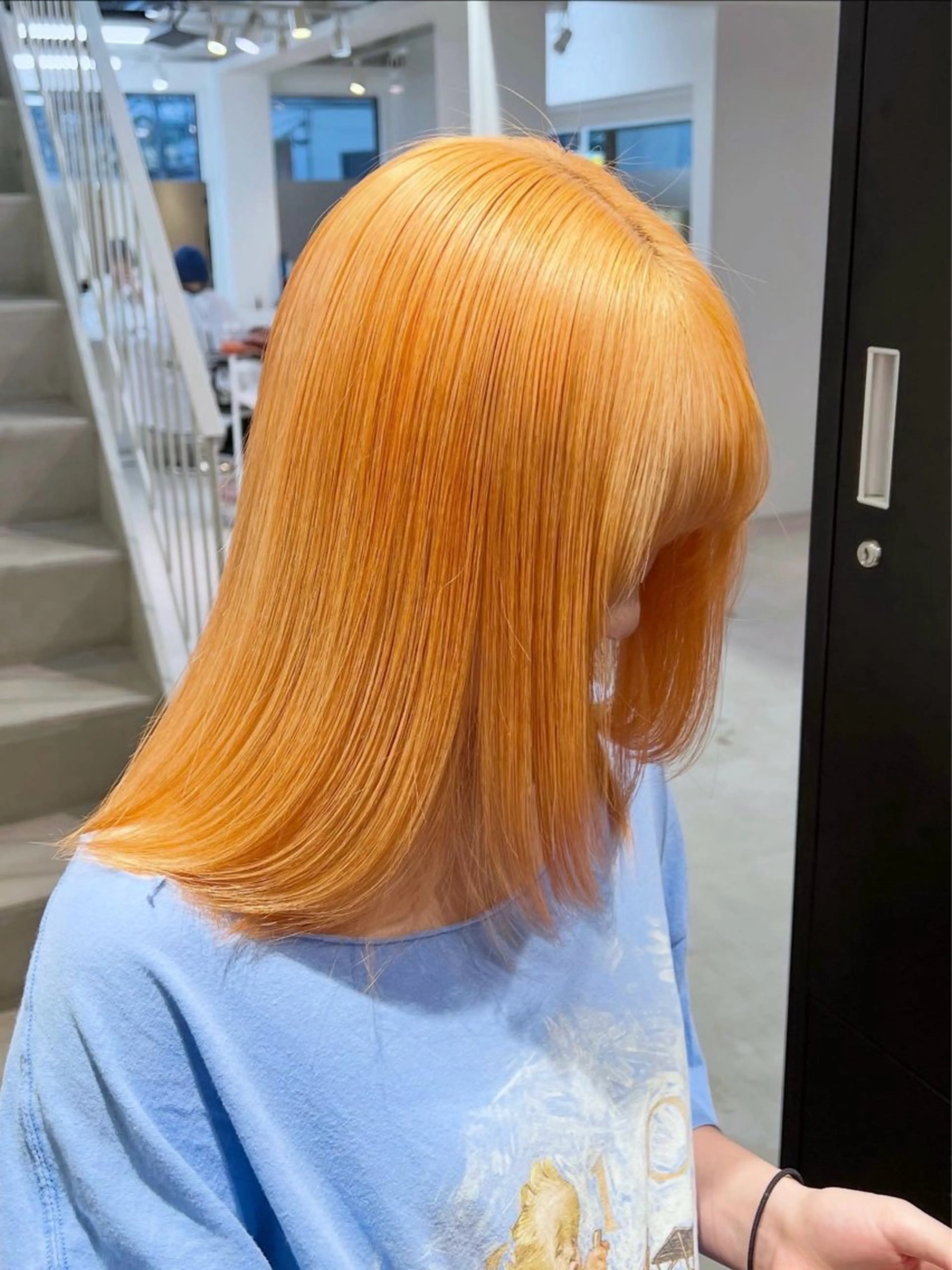 セミロング カラー ブリーチ オレンジ カット ヘアカラー Ami ブリーチ/ハイトーンのヘアスタイル