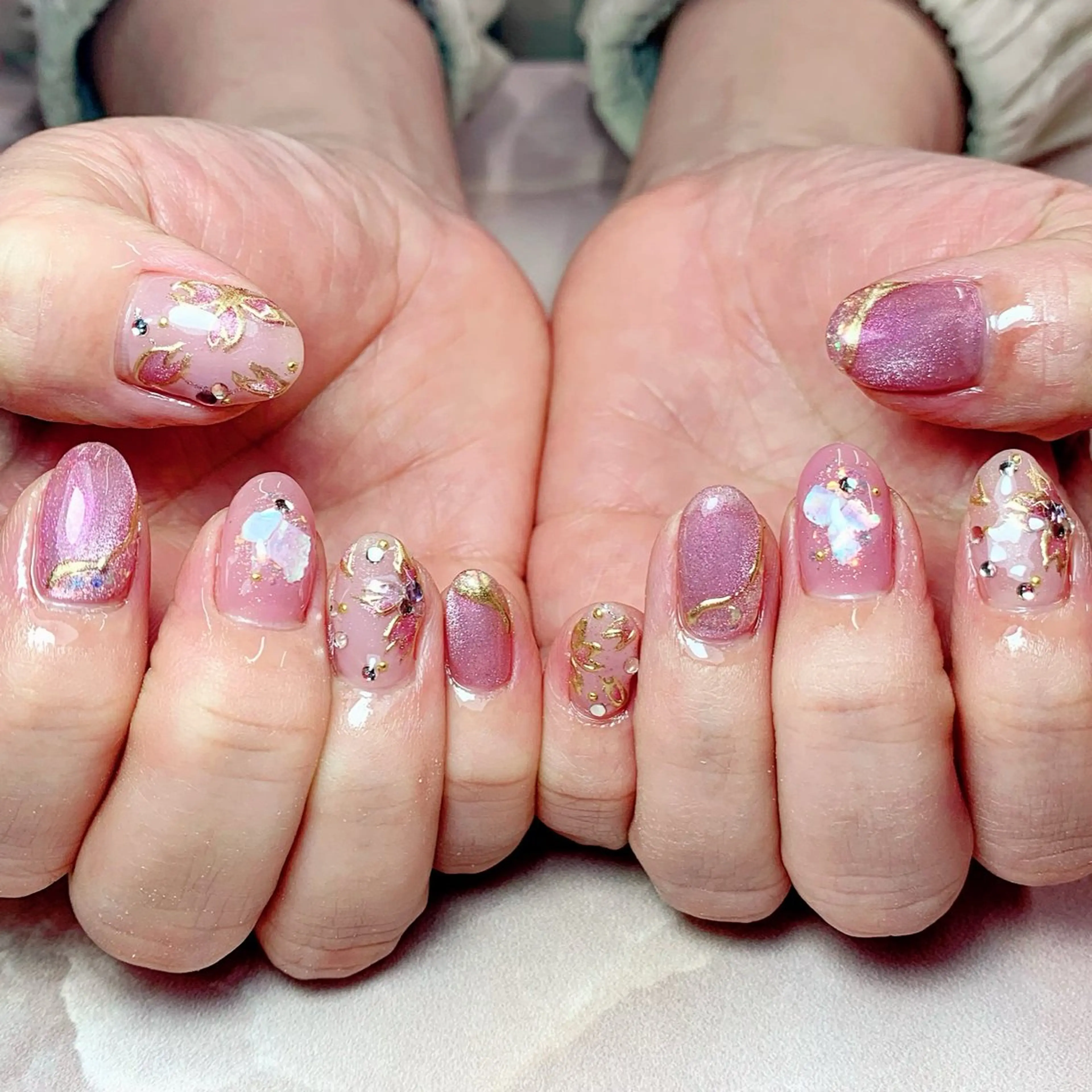 ネイル ハンドネイル Rose Glass 高蔵寺店のネイルデザイン