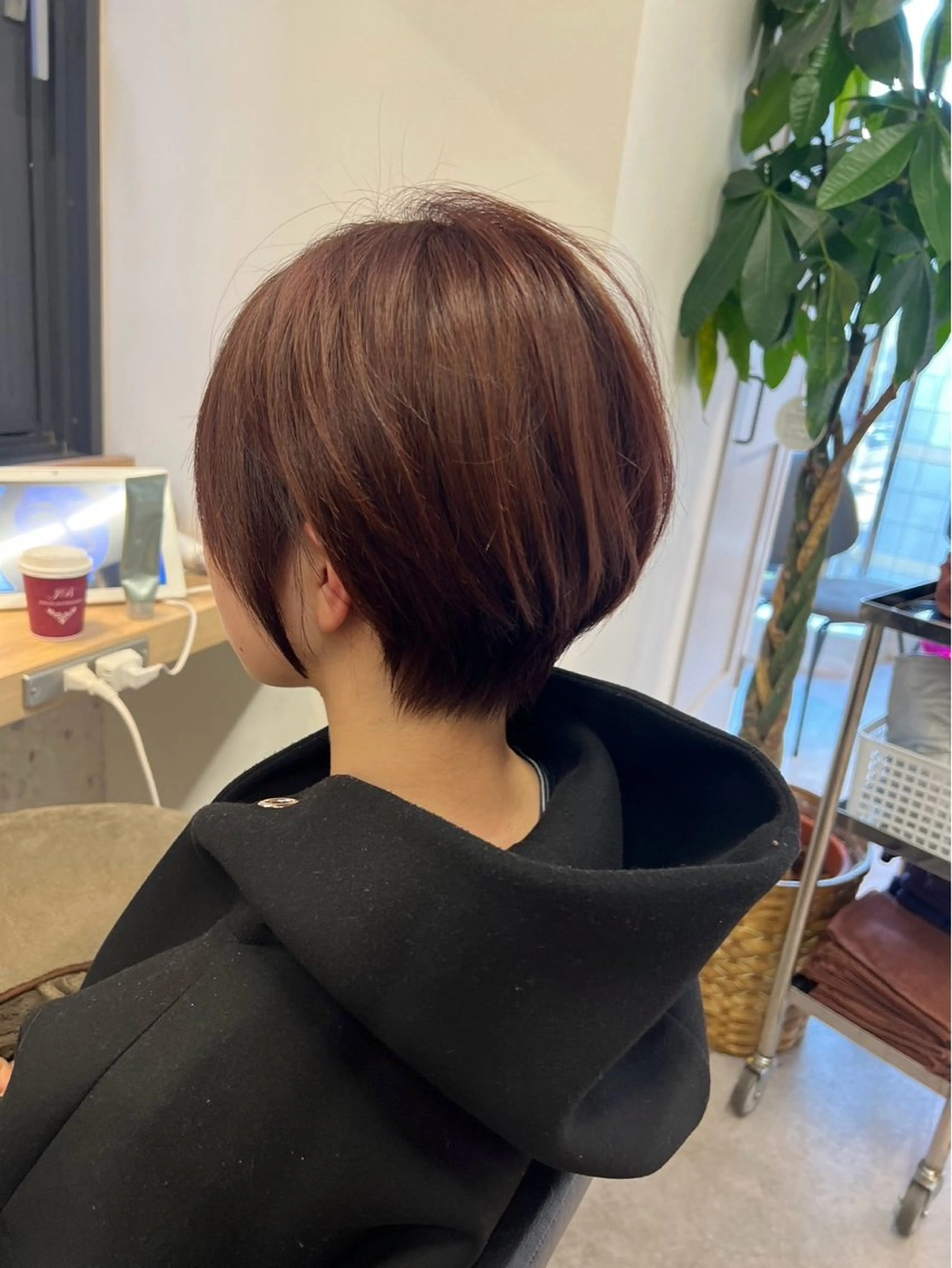 ショート 透明感カラー🩵 レイヤーカット/韓国のヘアスタイル