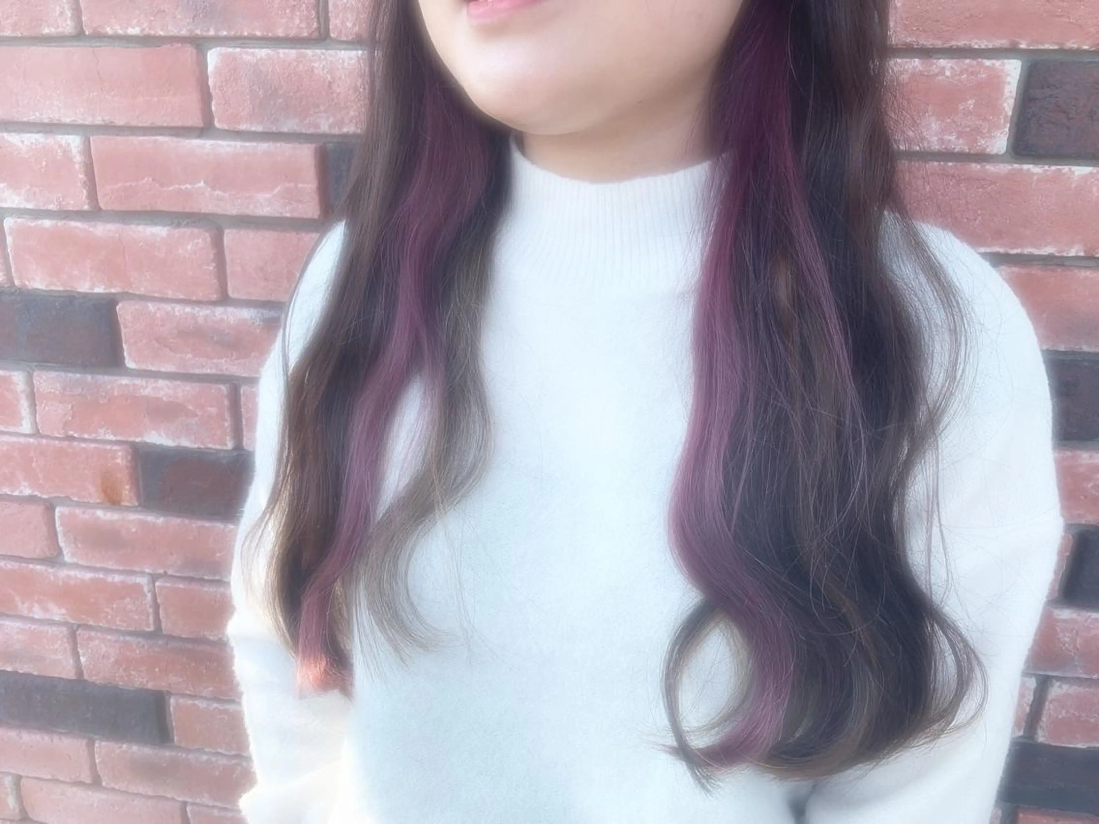 ロング カラー パープルカラー 工藤 萌香のヘアスタイル