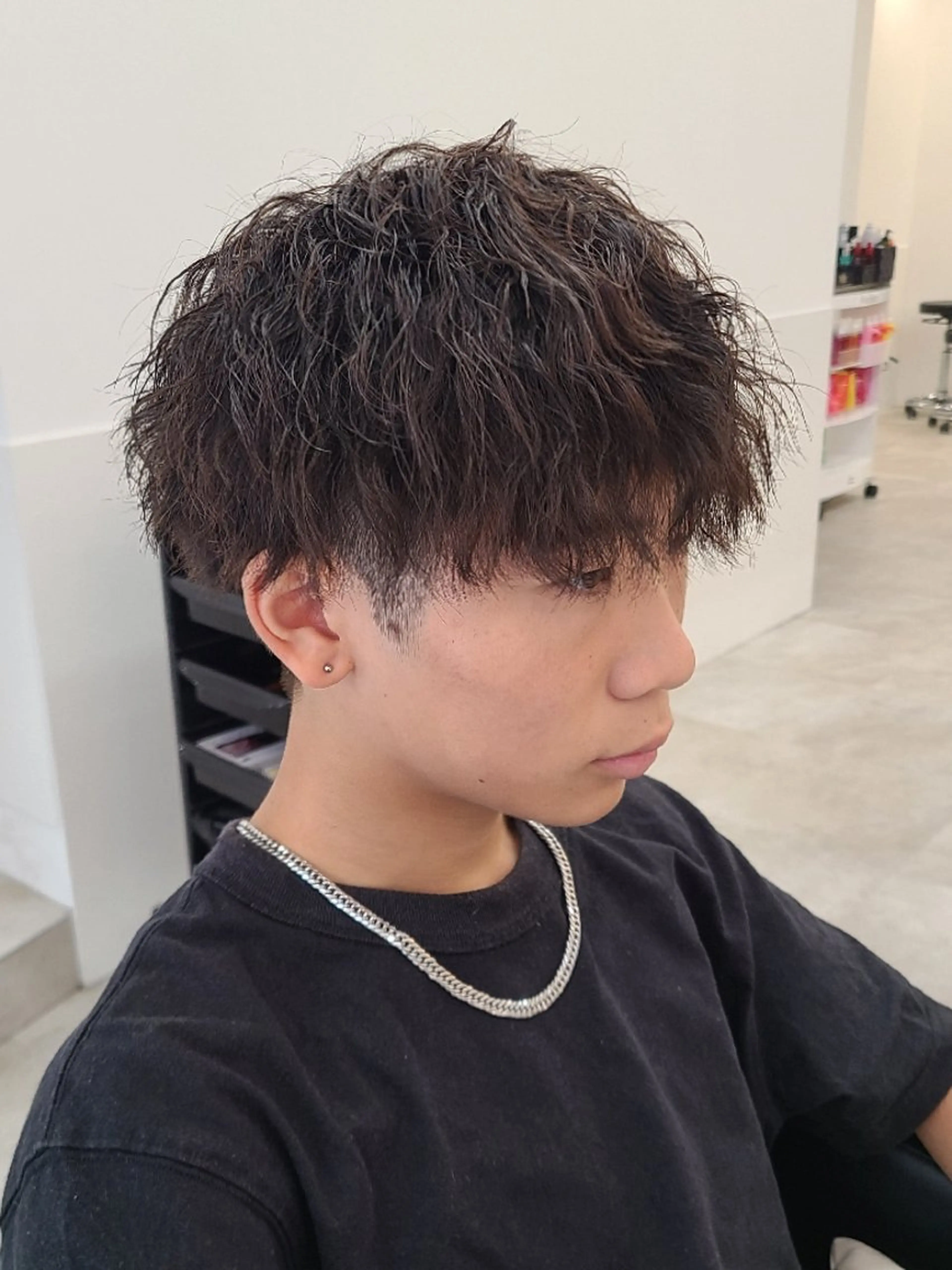 ショート パーマ メンズ カット パーマ 桐島 令奈のヘアスタイル