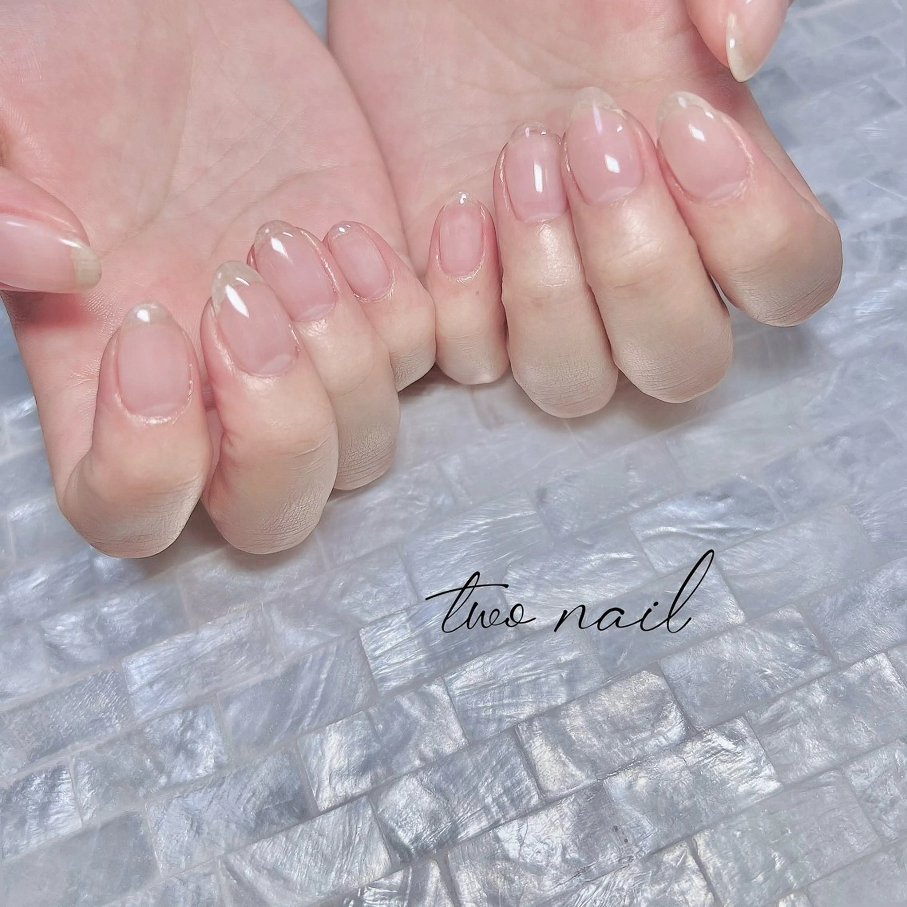 ネイル ネイルチップ ホワイト ハンドネイル two nailのネイルデザイン