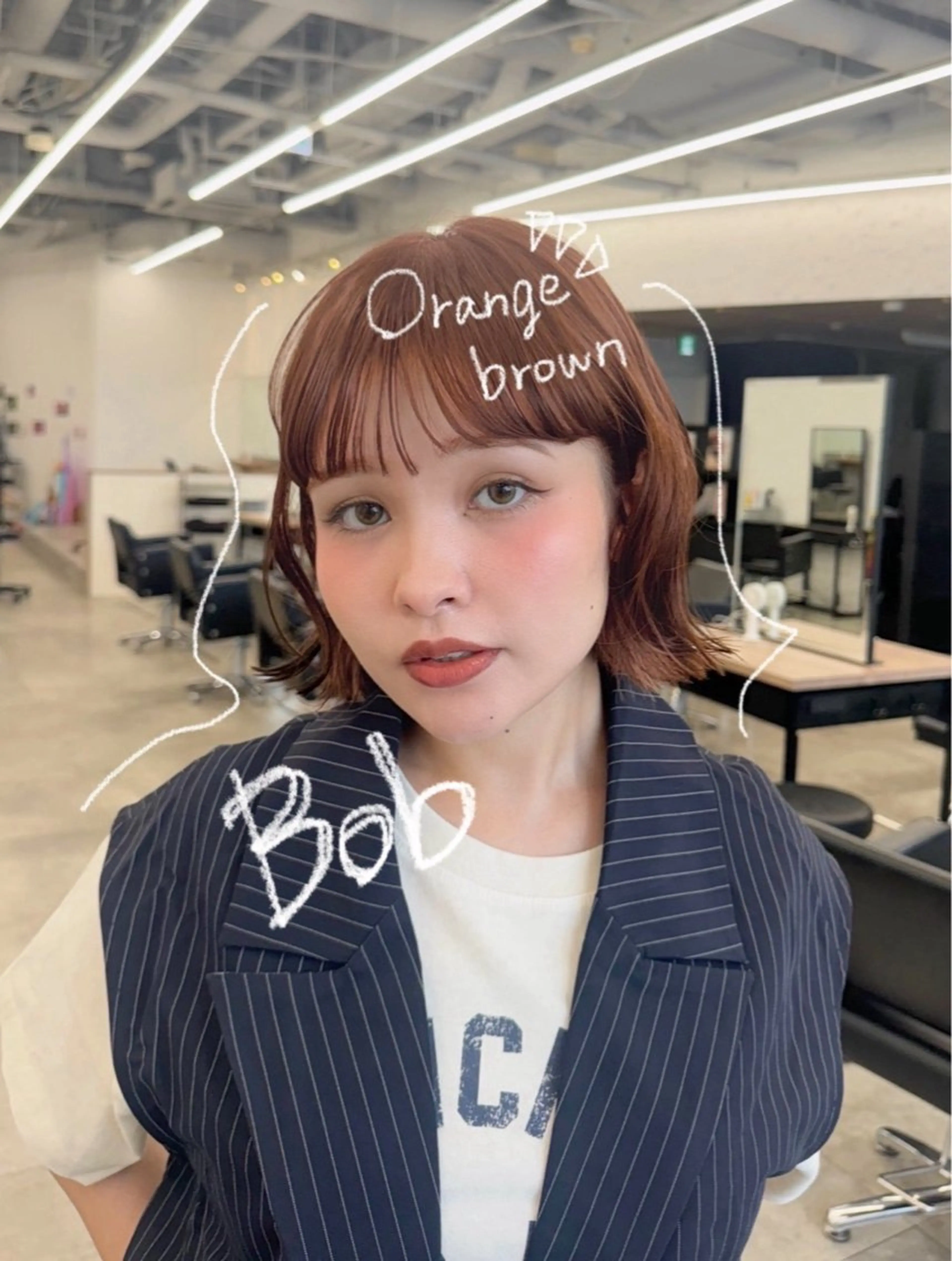 ショート カラー 暖色/ブリーチカラー 🍊 yu-na.のヘアスタイル