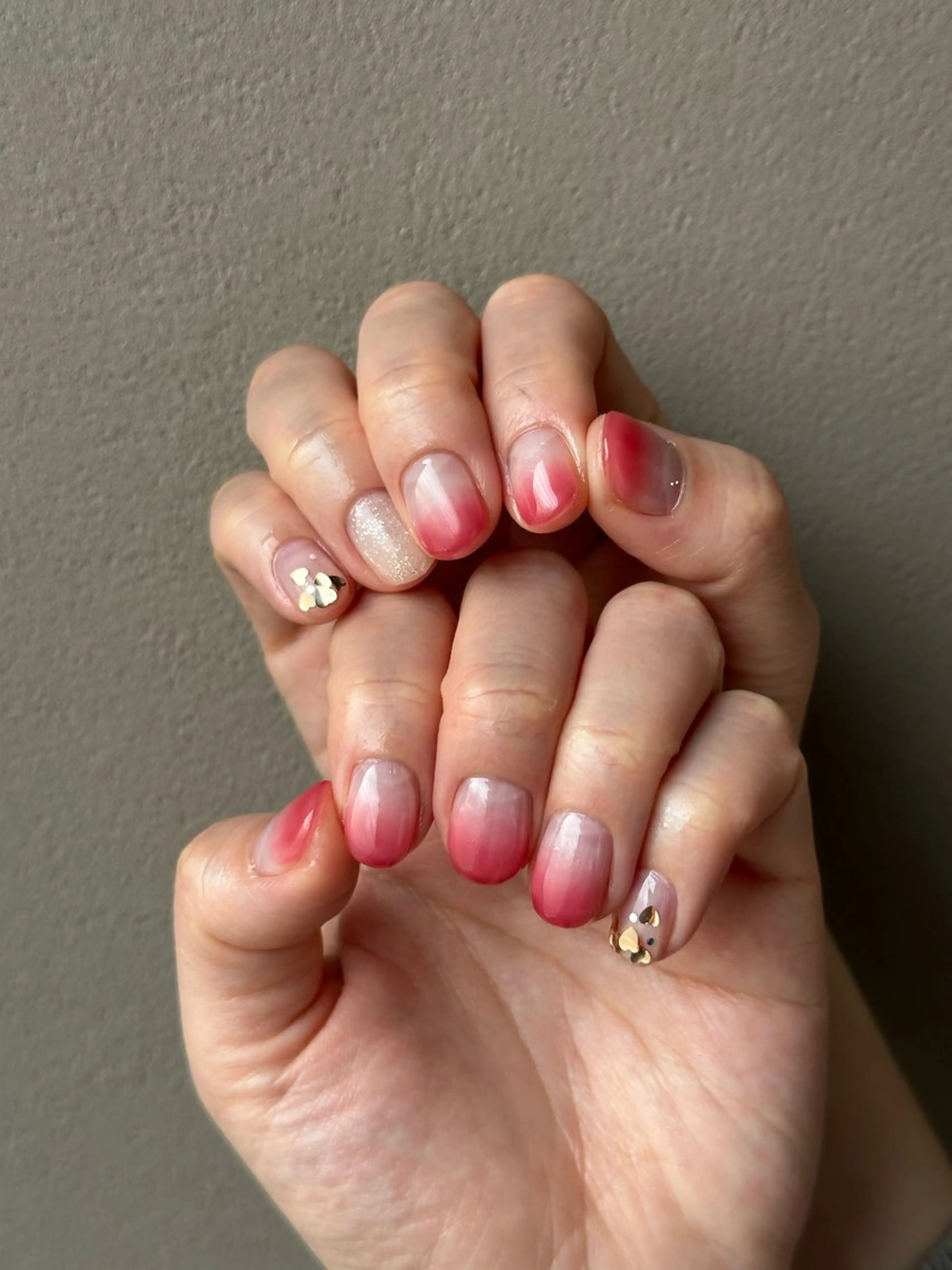 ネイル ハート ピンク ハンドネイル sen 高松市国分寺町のネイルデザイン