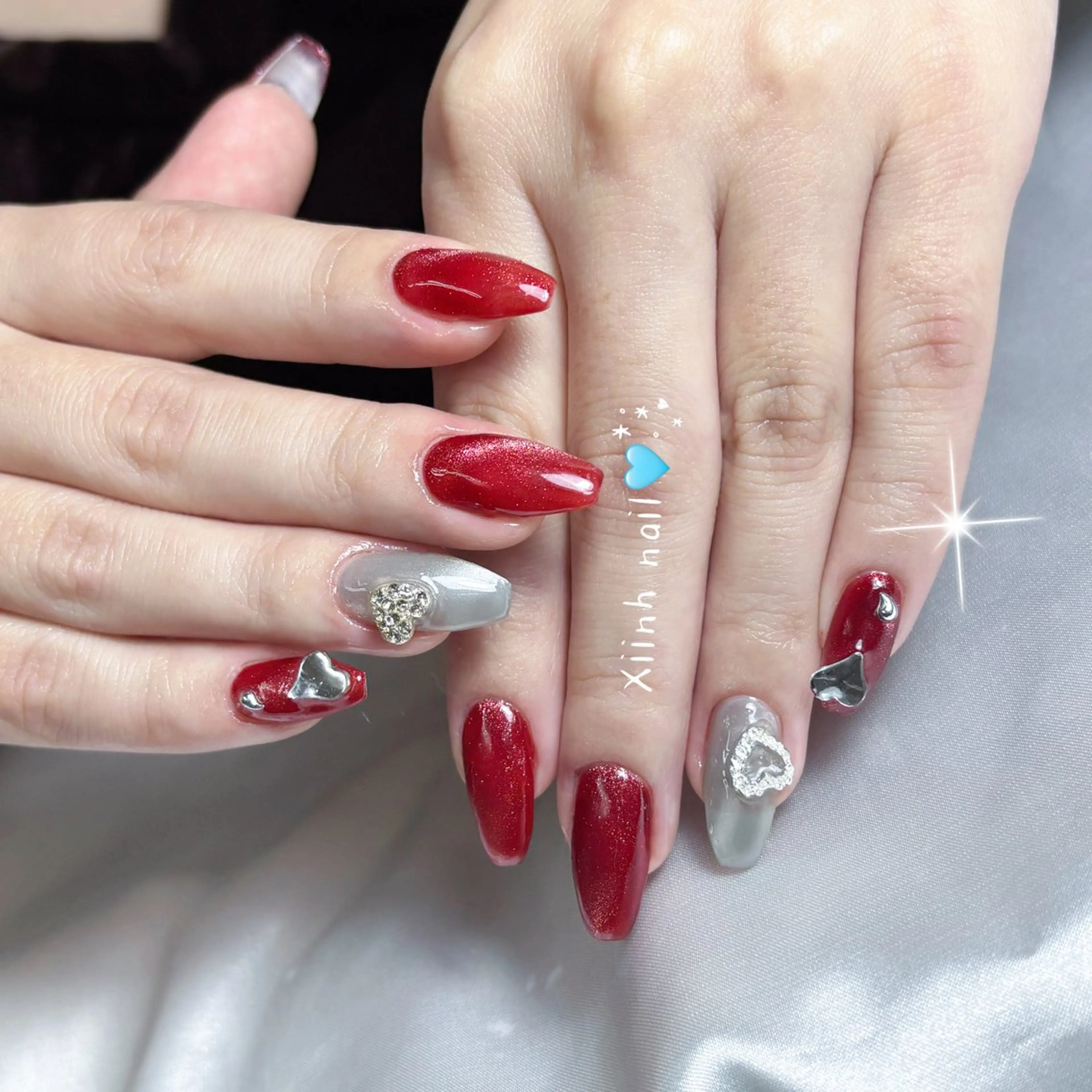 ネイル ブラウン チークネイル 桜ネイル 長さ出し フットネイル ハンドネイル XIINH NAIL SALONのネイルデザイン