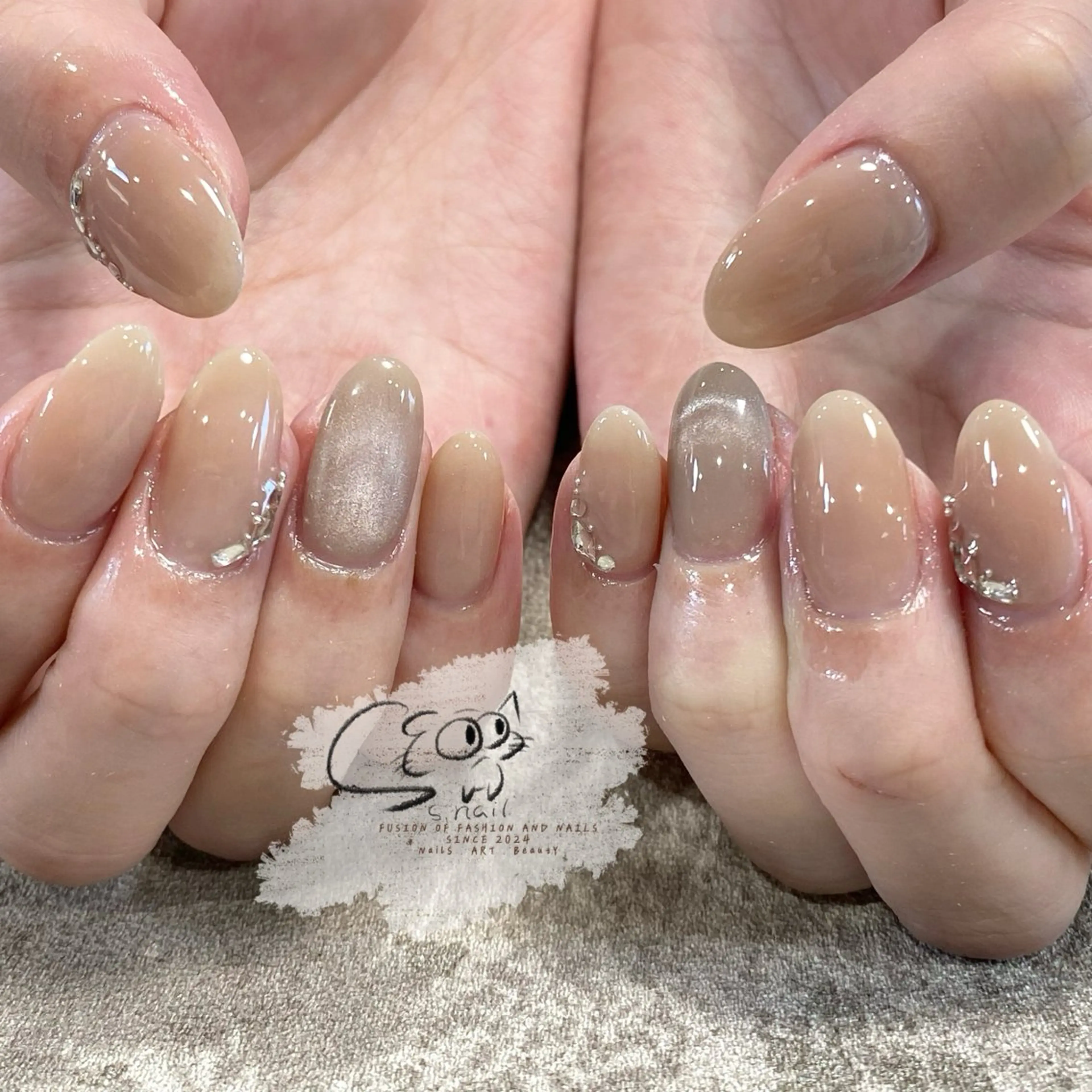 ネイル チークネイル フレンチネイル グラデーション マグネットネイル ワンカラーネイル S.nail _のネイルデザイン