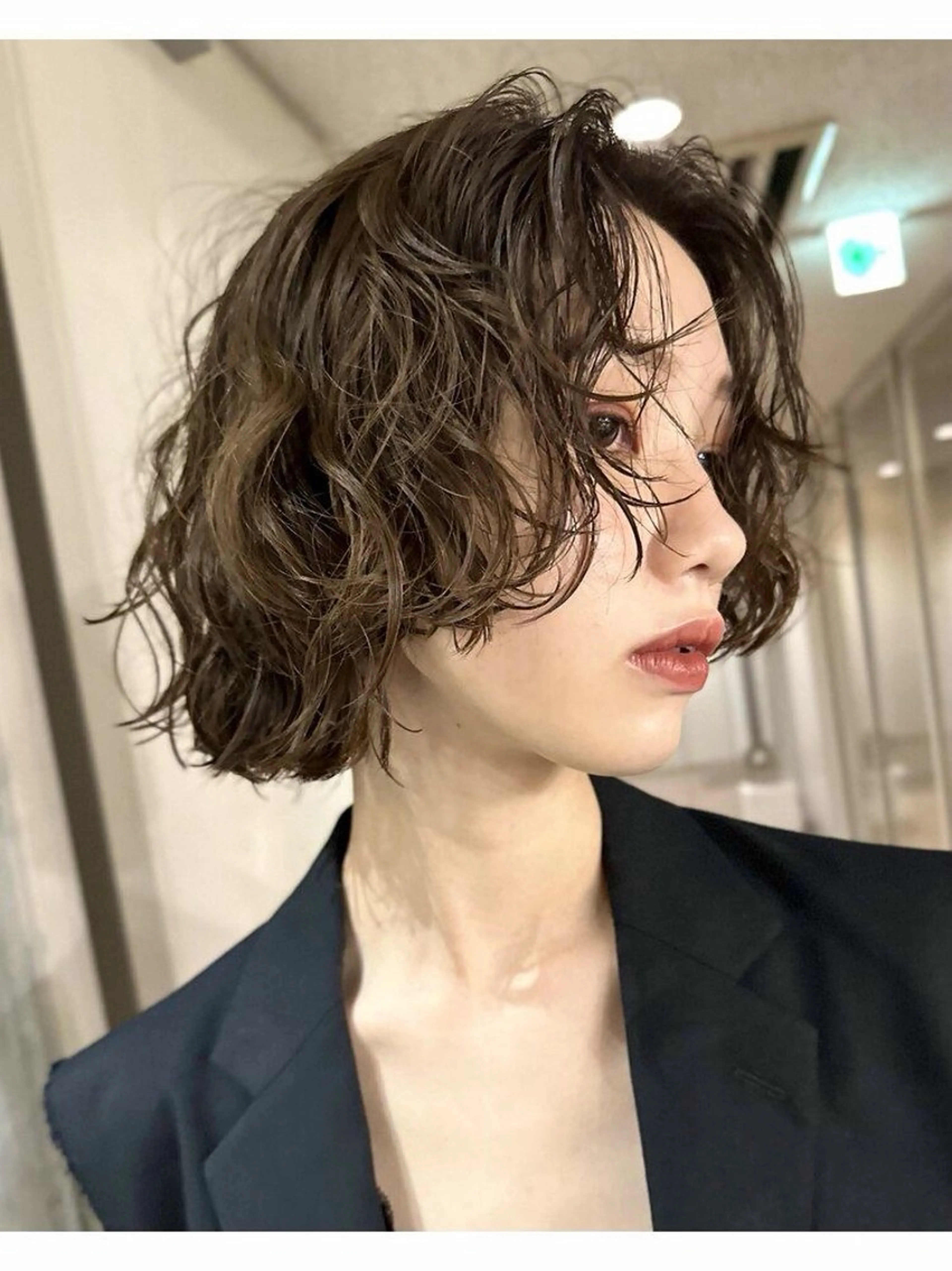 ミディアム パーマ カット パーマ トリートメント 赤み消しカラー/ ナチュラル/トモキのヘアスタイル