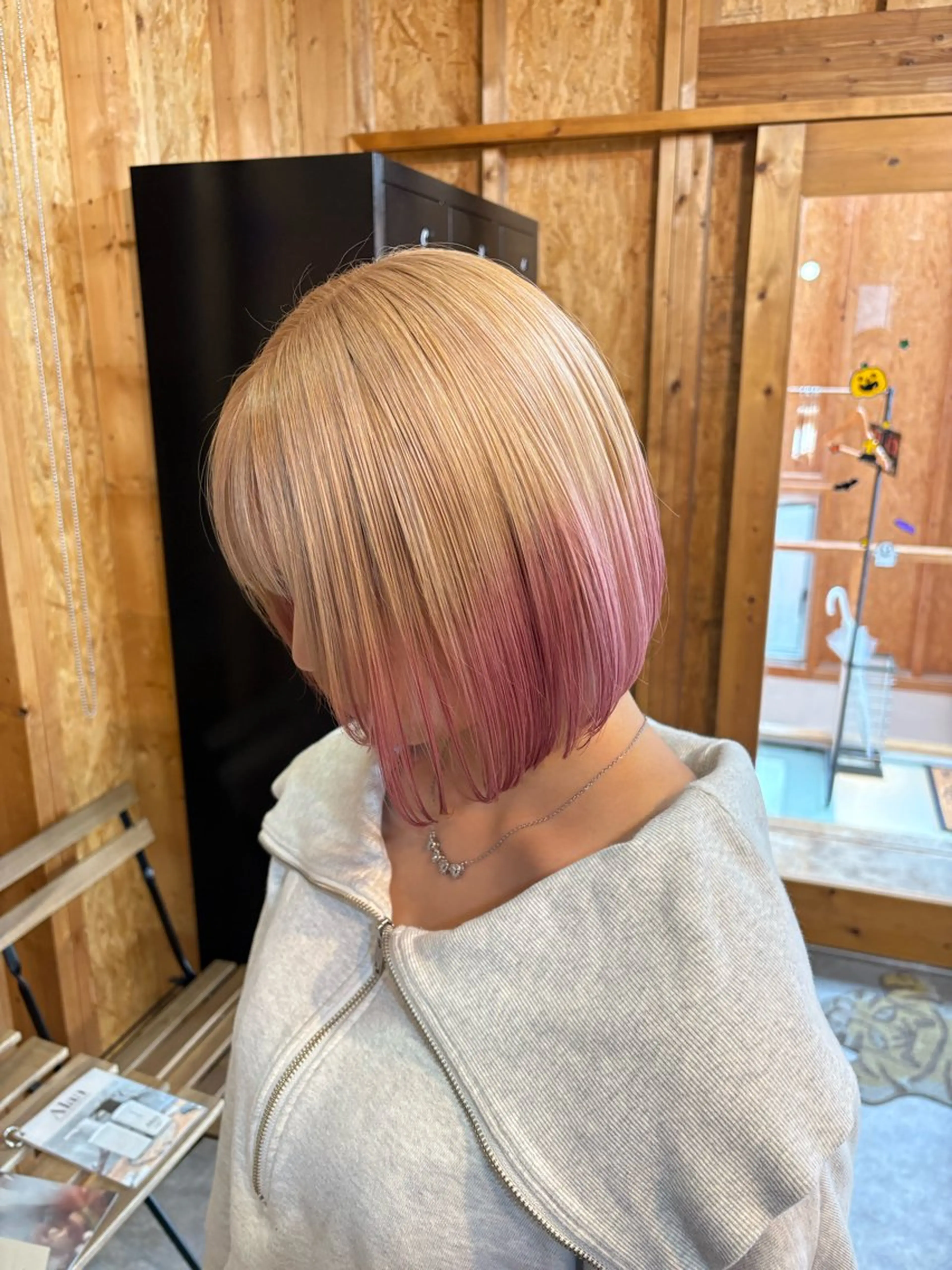 カラー デザインカラー ヘアカラー まろみ暖色×ボブ ×chia🕯のヘアスタイル