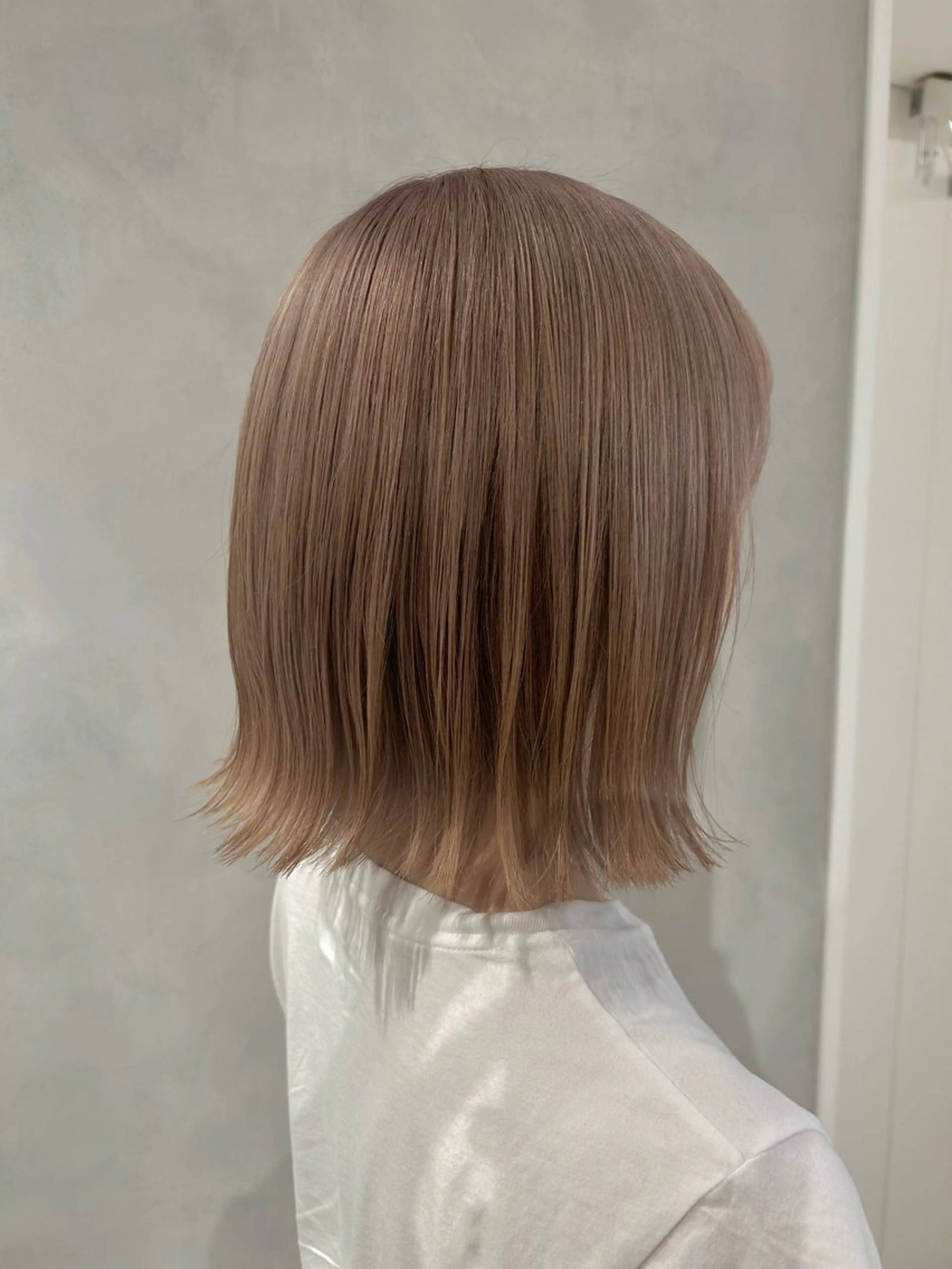 ショート カラー ボブレイヤー ベージュカラー ケアカラー 透明感カラー ダブルカラー ヘアカラー トリートメント ピンク/ベージュ /似合わせ/田島百華のヘアスタイル