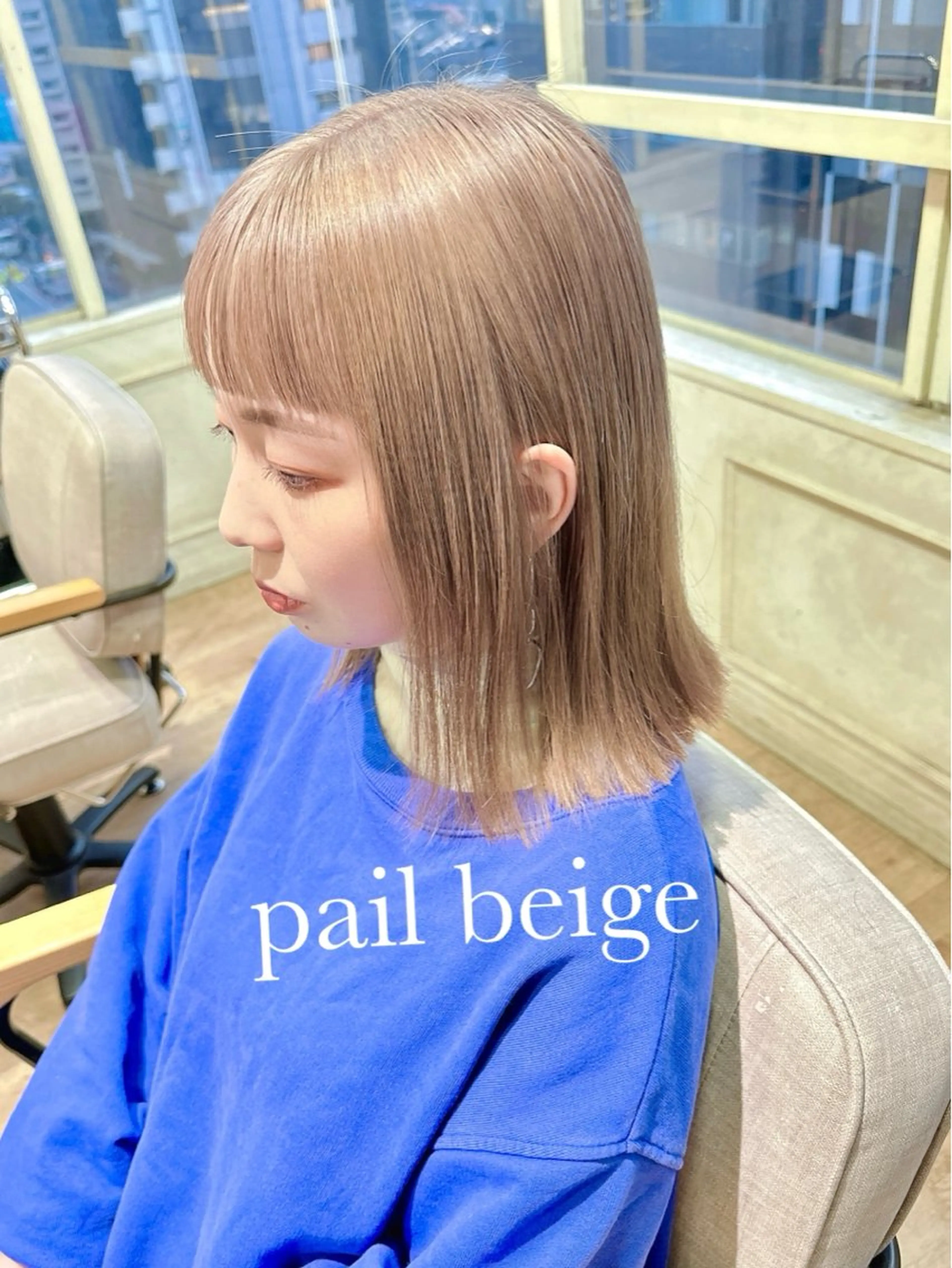 ミディアム カラー ベージュカラー ブリーチ ケアブリーチ 透明感カラー ハイトーンカラー ケアブリーチ 髪質改善/池袋のヘアスタイル