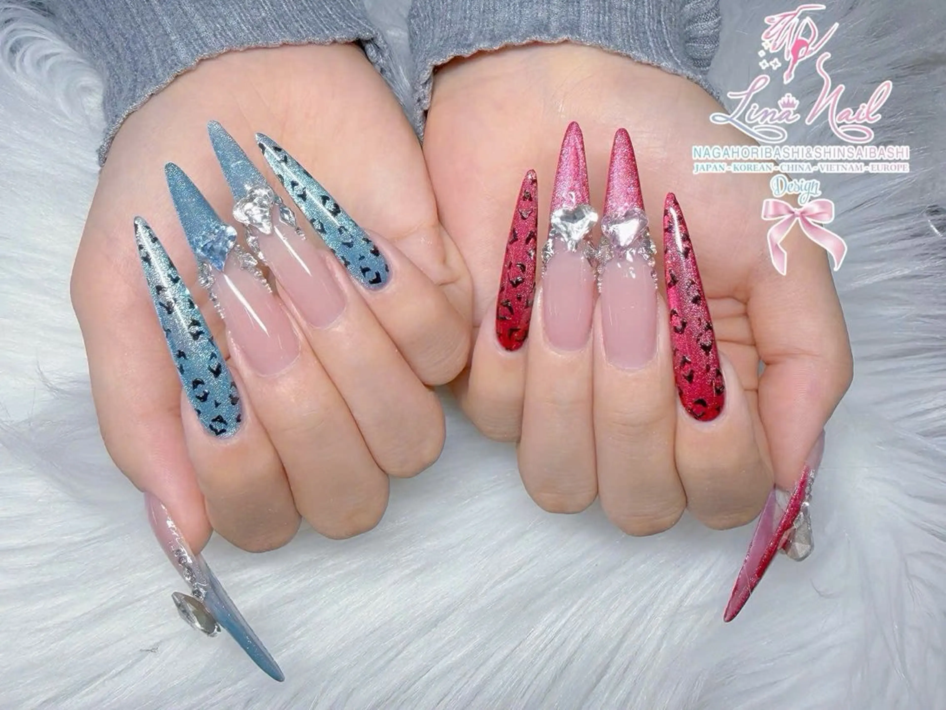 ロング 韓国風ヘア ロング クリスマス Linanail Nambaのネイルデザイン