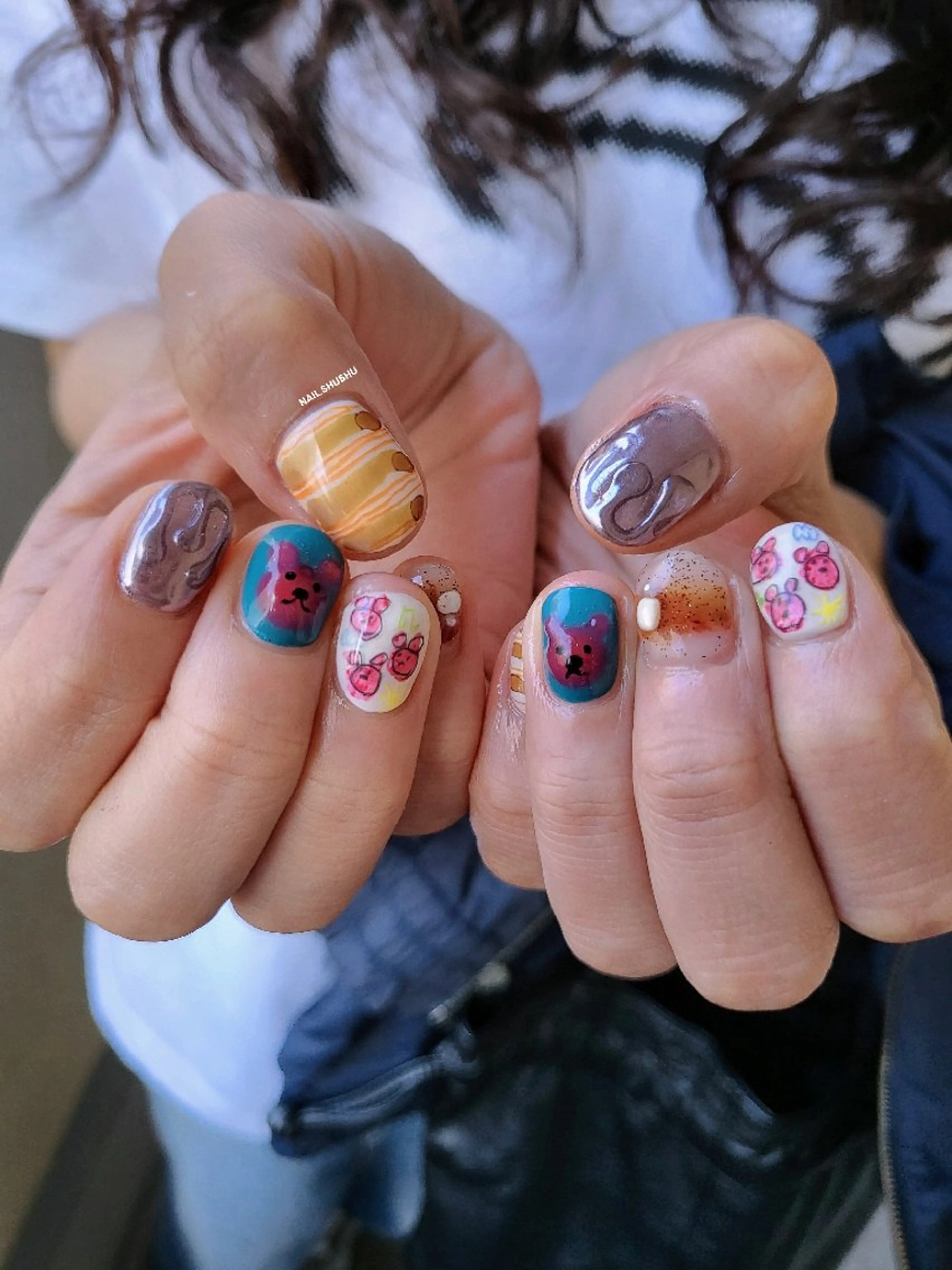 ネイル ハンドネイル 3dパーツ/流行り 👧shushu❤️のネイルデザイン