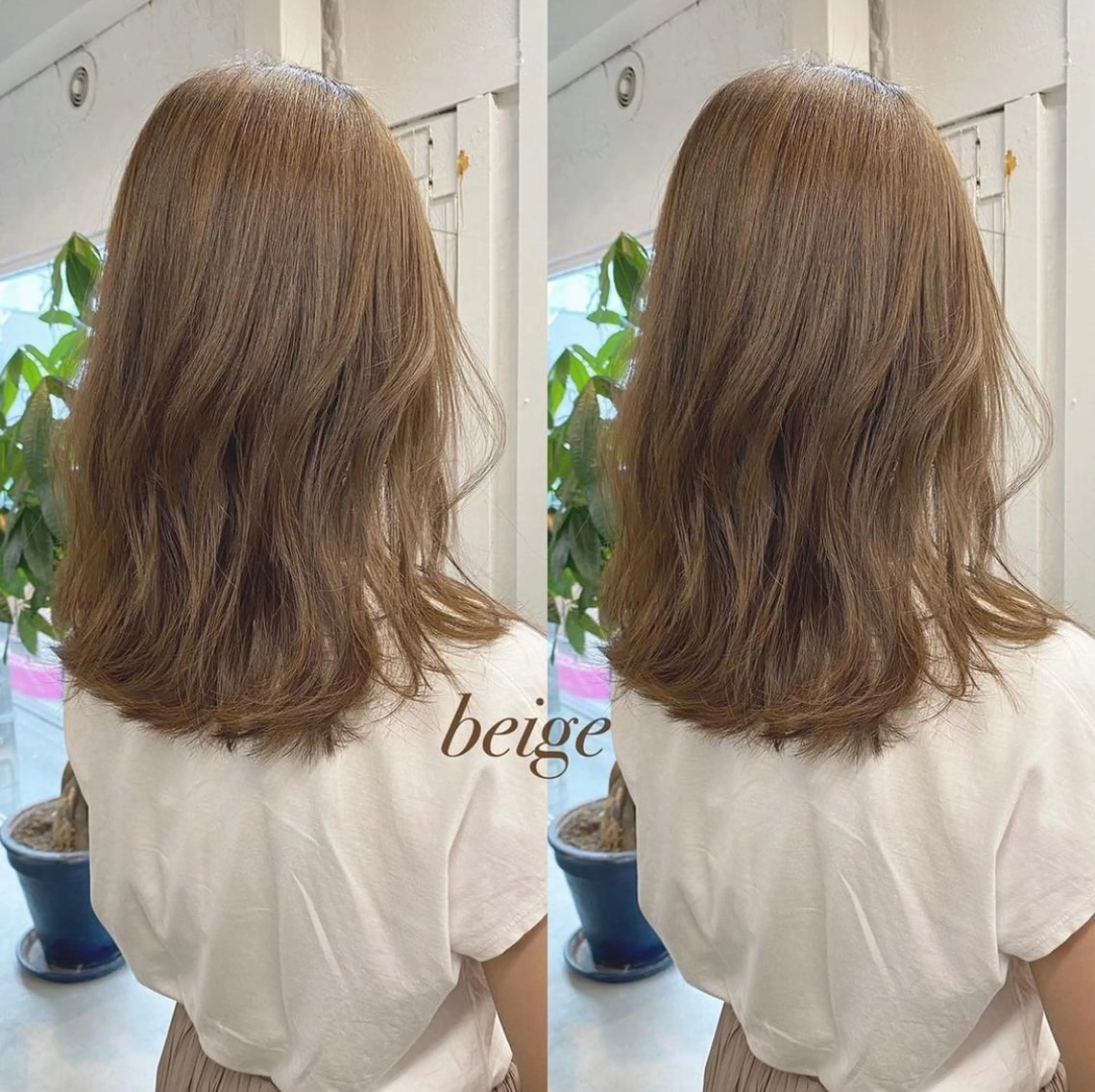 セミロング カラー ベージュカラー 鈴木早記　insta →saki_03sのヘアスタイル