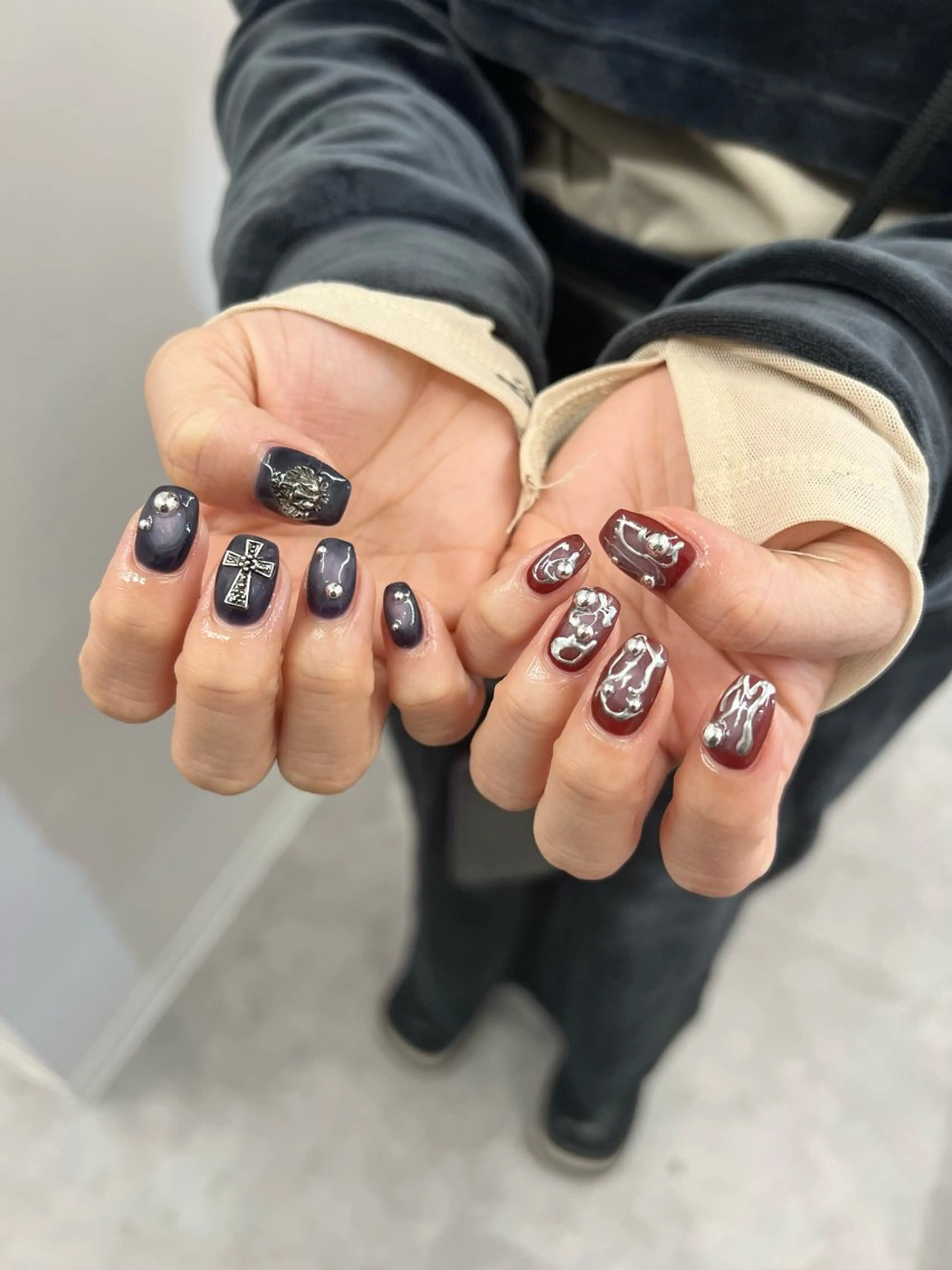 ネイル チークネイル フレンチネイル ジェルネイル マグネットネイル ニュアンスネイル ハンドネイル ハンドケア Bana_ Nailのネイルデザイン