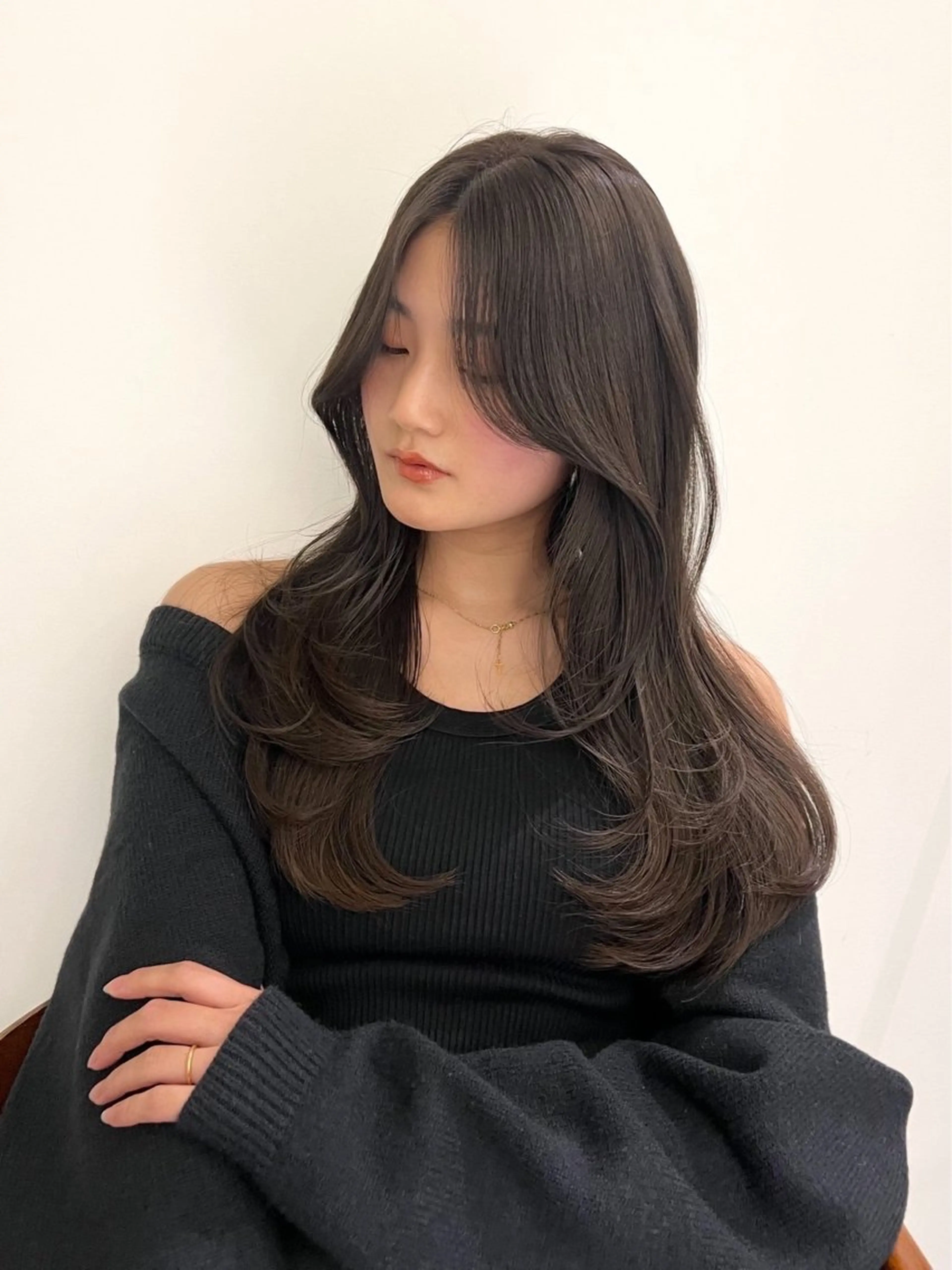 ロング カラー 顔周りカット レイヤーカット ロング 小顔カット 表参道/似合わせ レイヤー/ryoのヘアスタイル