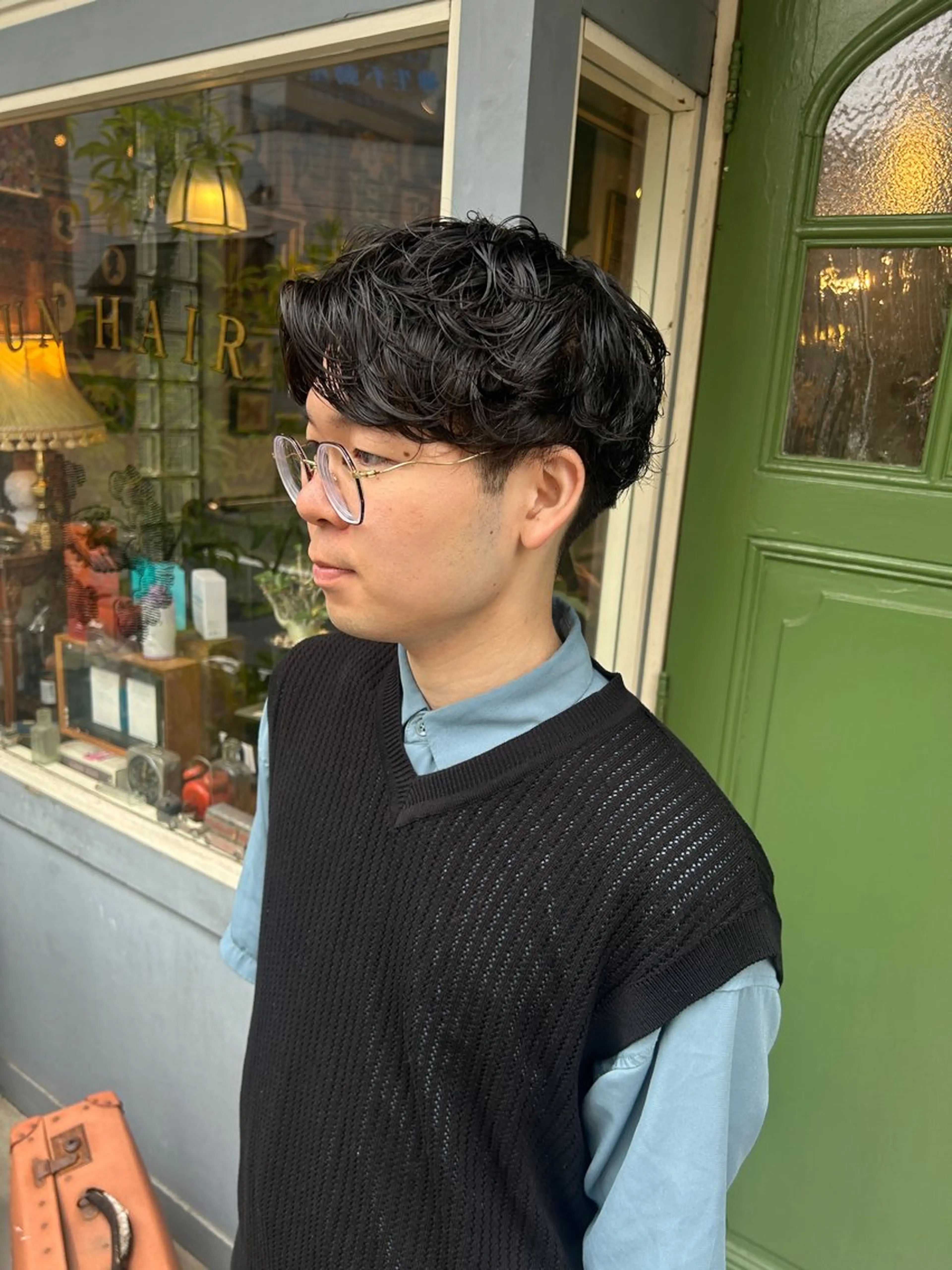 ショート パーマ メンズ カット パーマ 清水千優/パーマ/透 明感カラー/メンズのヘアスタイル