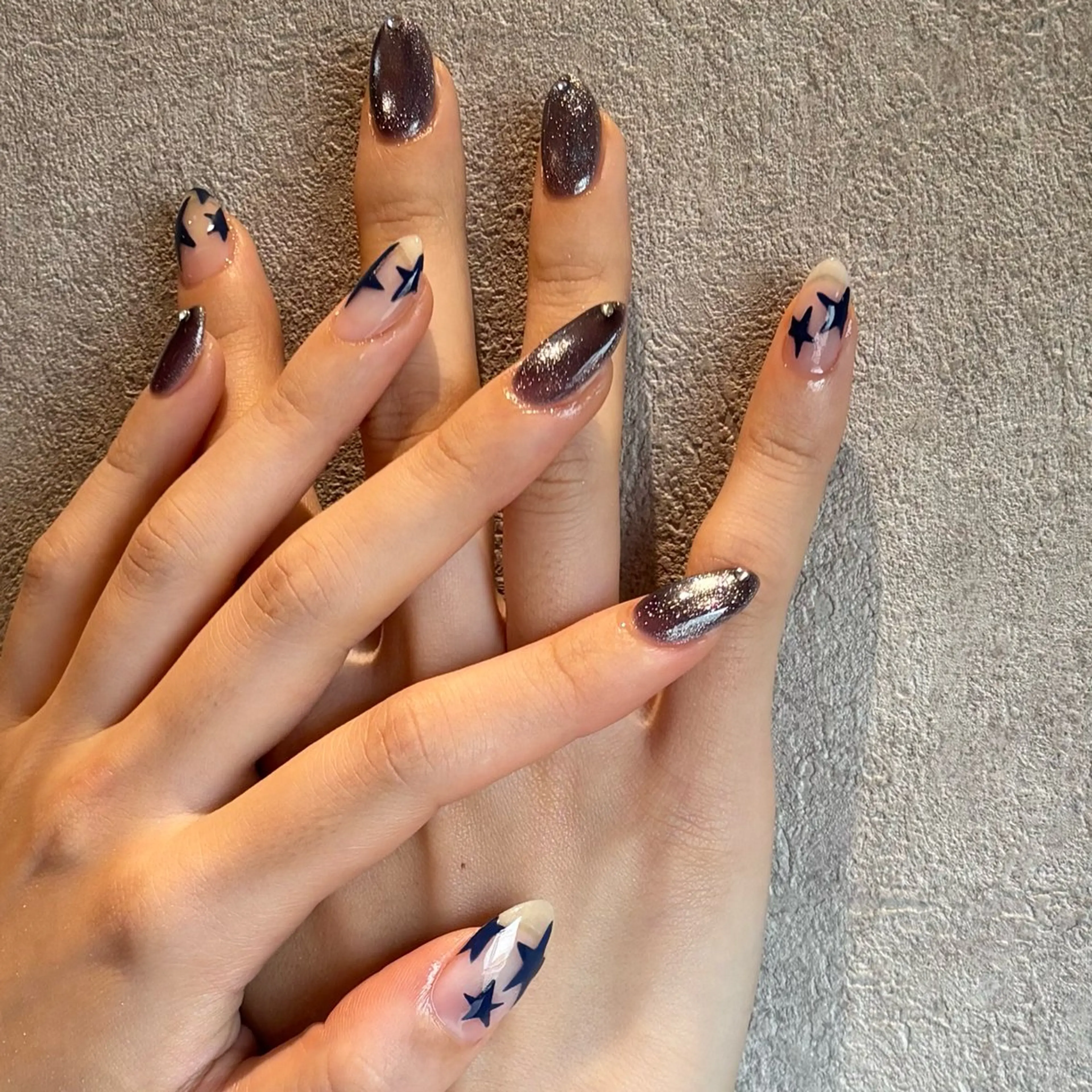 ネイル ジェルネイル パラジェル シンプルネイル Huea所属・パラジェル / マグネット/AYAのネイルデザイン