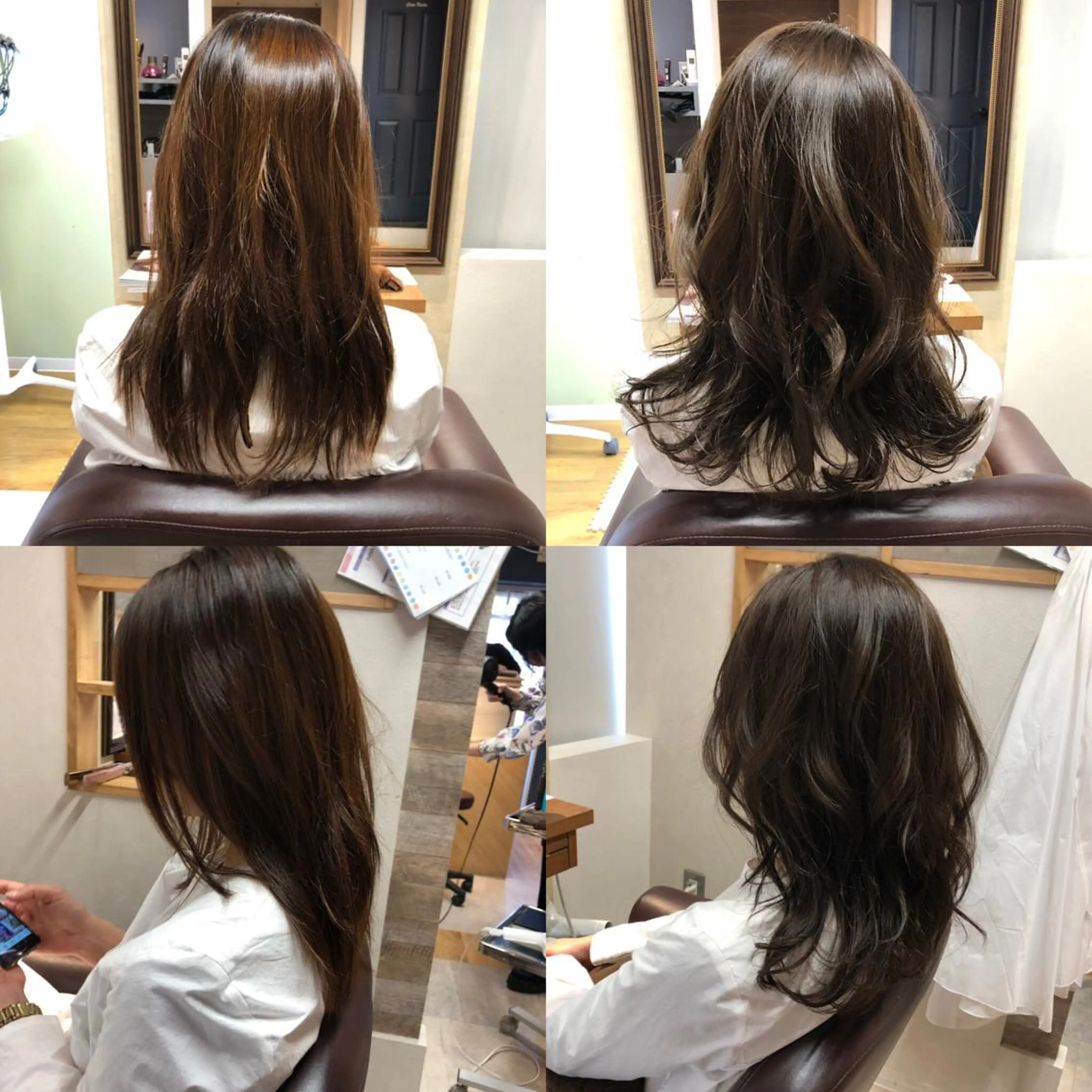 ミディアム カラー アディクシーカラー イルミナカラー くせ毛 髪質改善 縮毛矯正 tuuli トゥーリのヘアスタイル