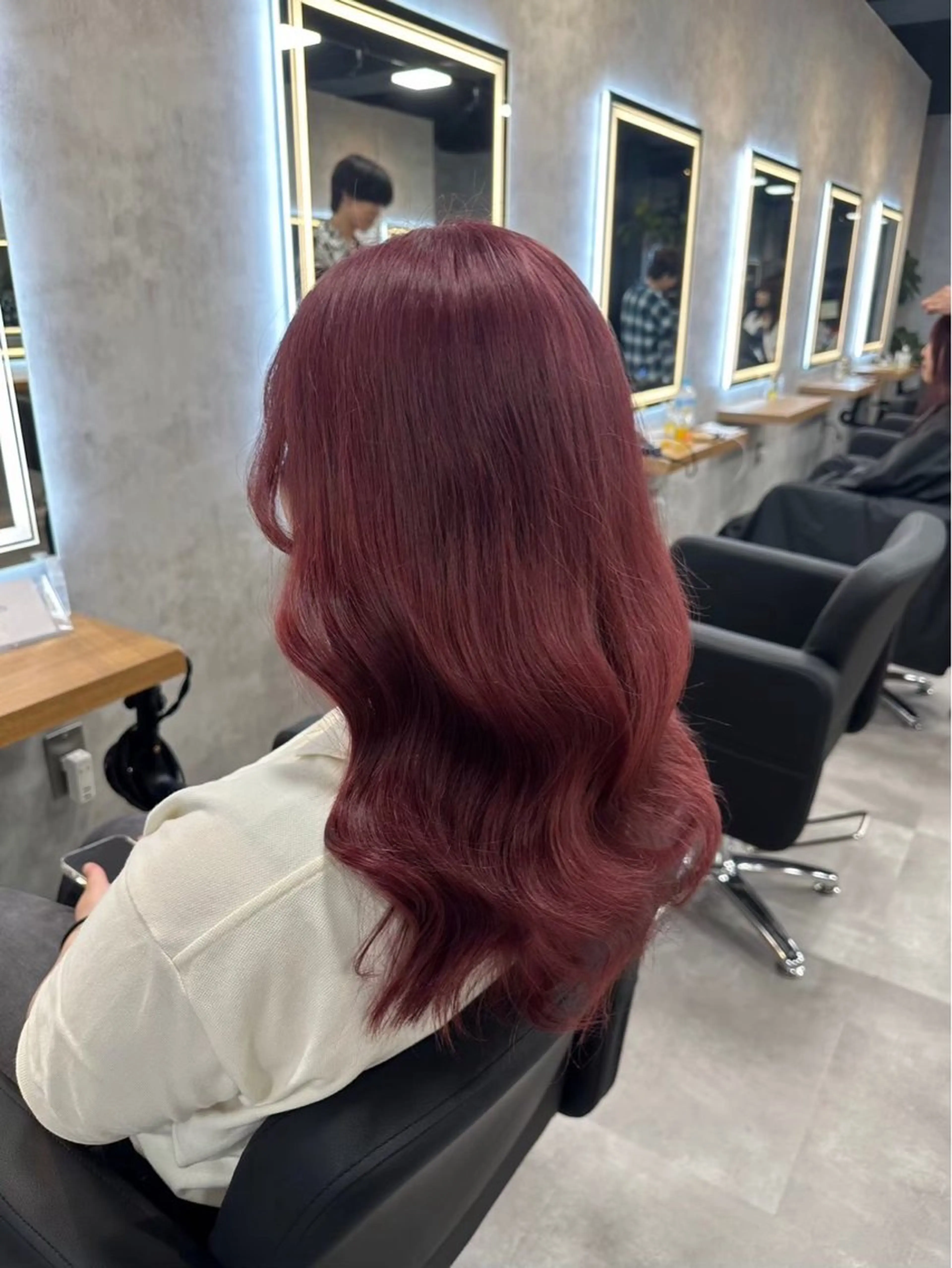 セミロング カラー レッドカラー ヘアカラー トリートメント 札幌美容室 /光👑のヘアスタイル