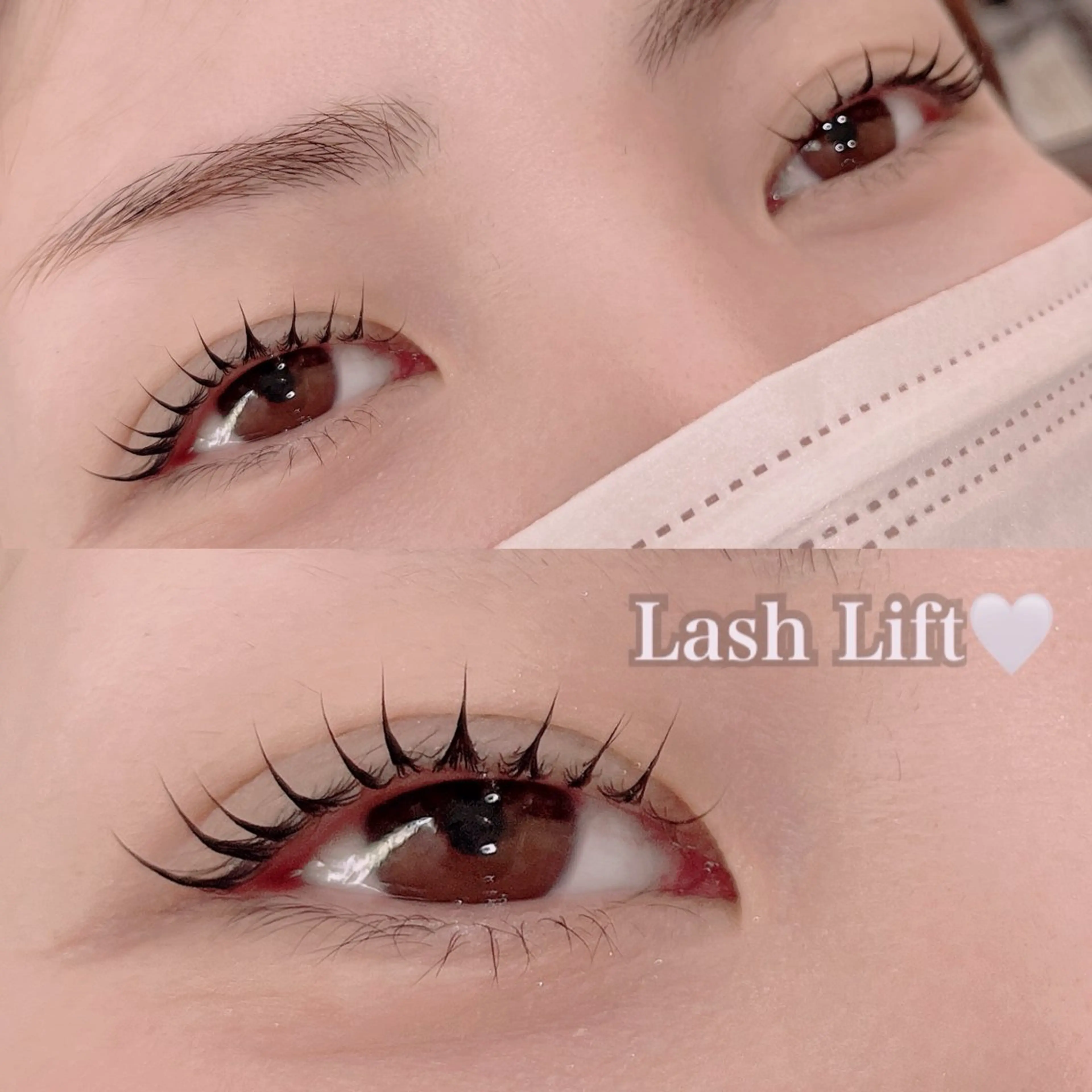 マツエク・マツパ フラットラッシュ 韓国風マツエク パリジェンヌラッシュリフト 下まつげエクステ 一重×まつ毛パーマ Rairia momoka🎀✨のマツエク・マツパデザイン