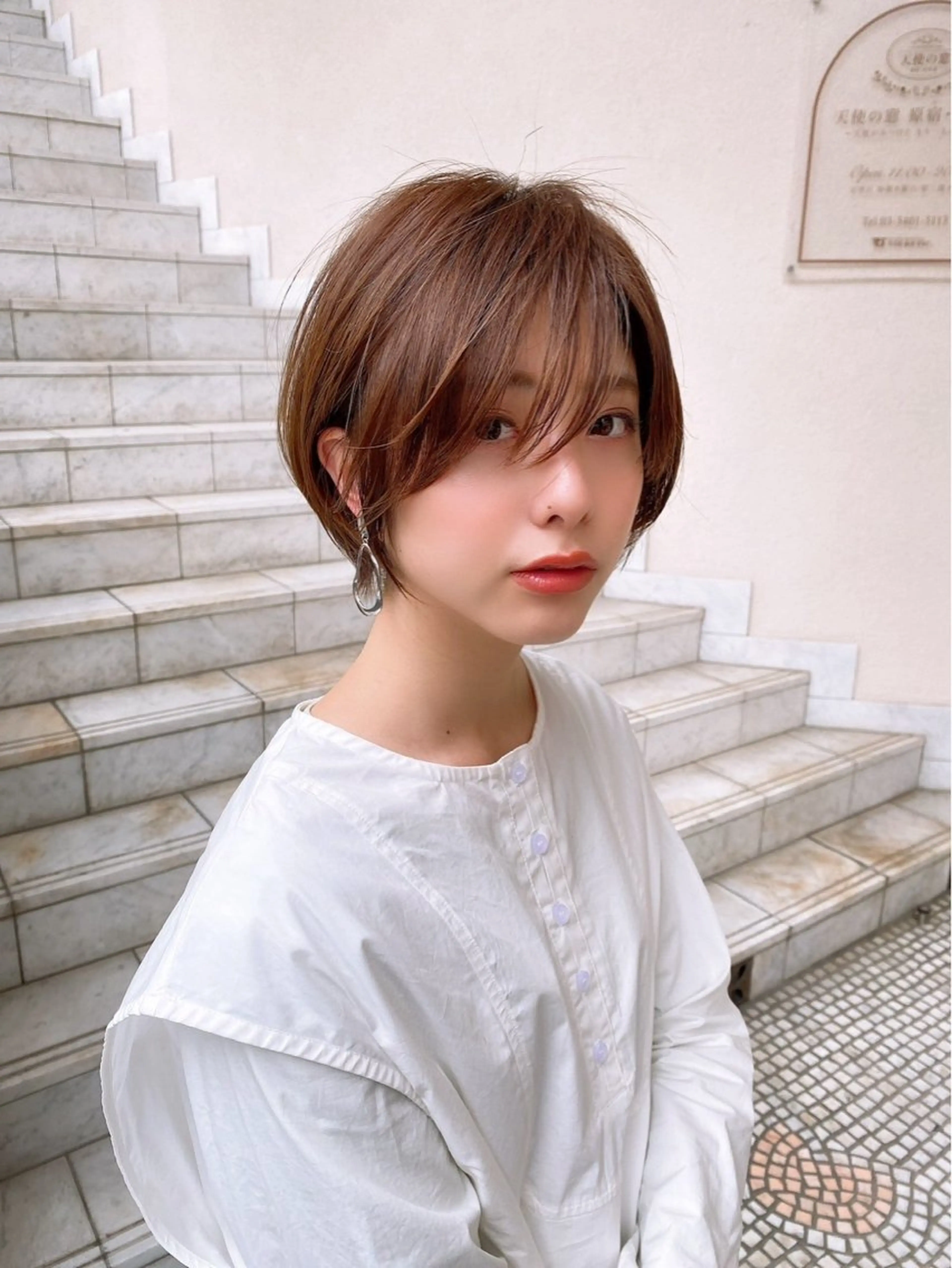 ショート カラー パーマ ヘアアレンジ 【くせ毛解消】縮毛 髪質改善✨たくみ✨のヘアスタイル