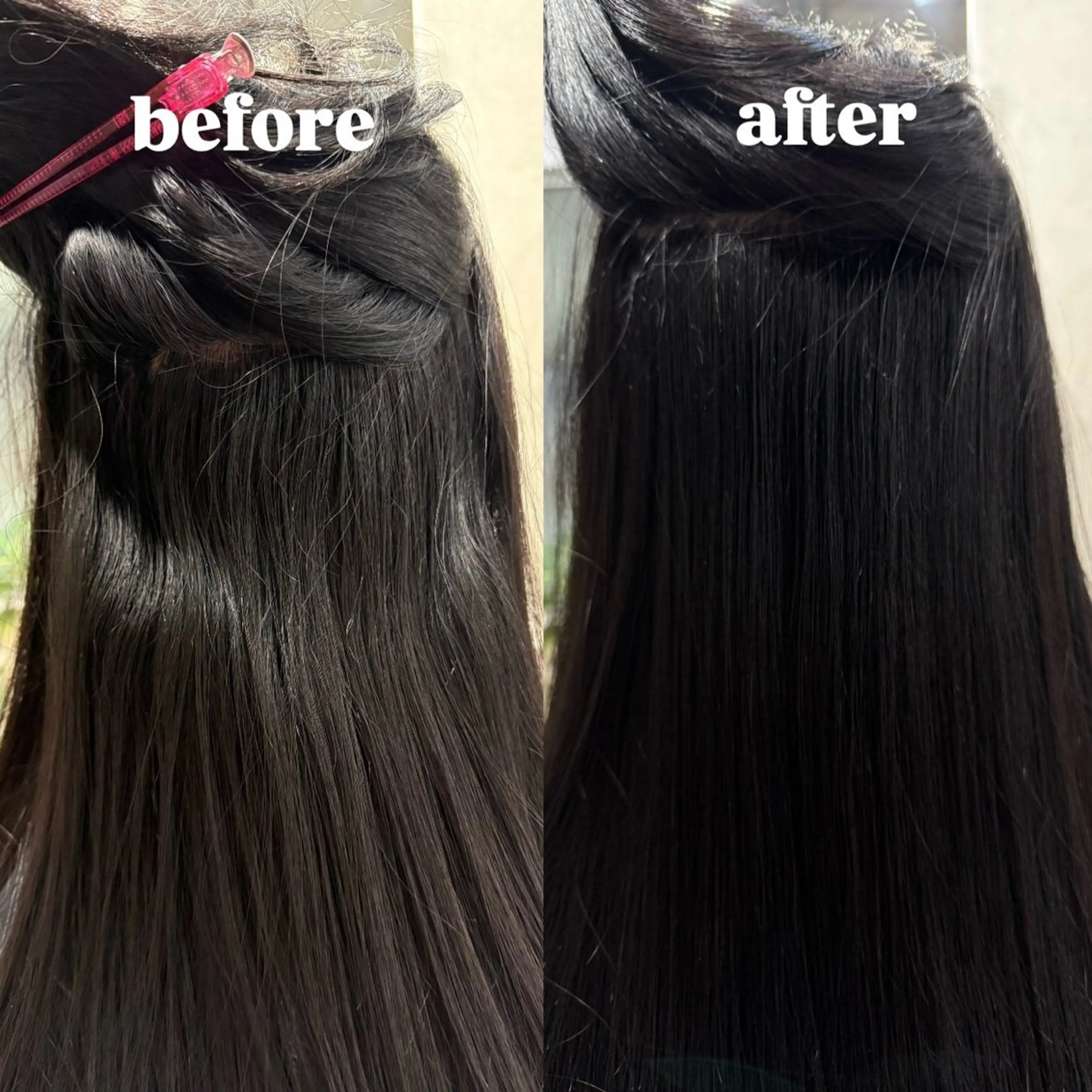 ロング 縮毛矯正 デザインカラー みさのヘアスタイル
