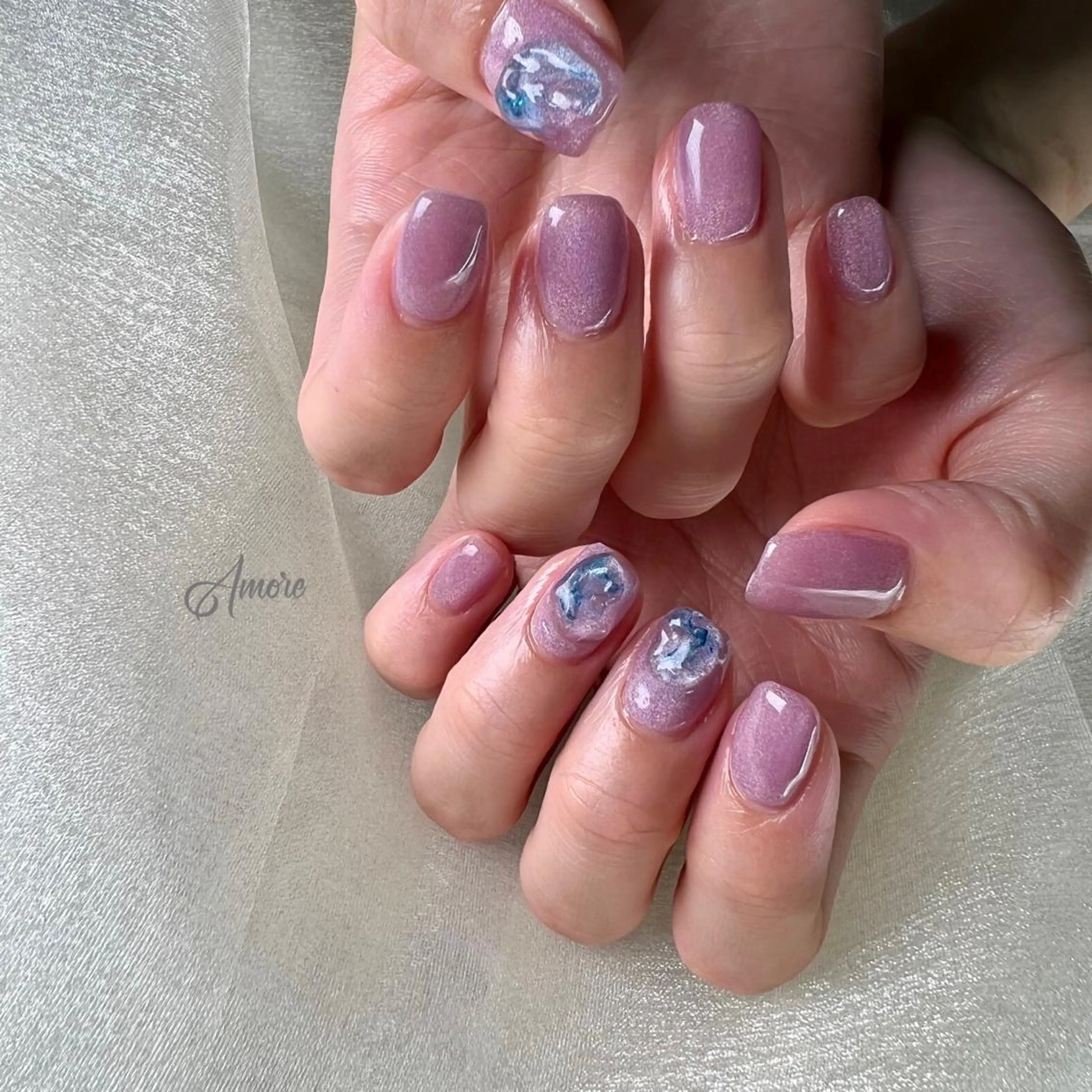 ネイル ジェルネイル 氷ネイル・うるうるネイル マグネットネイル ミラーネイル ニュアンスネイル You kyehwaのネイルデザイン