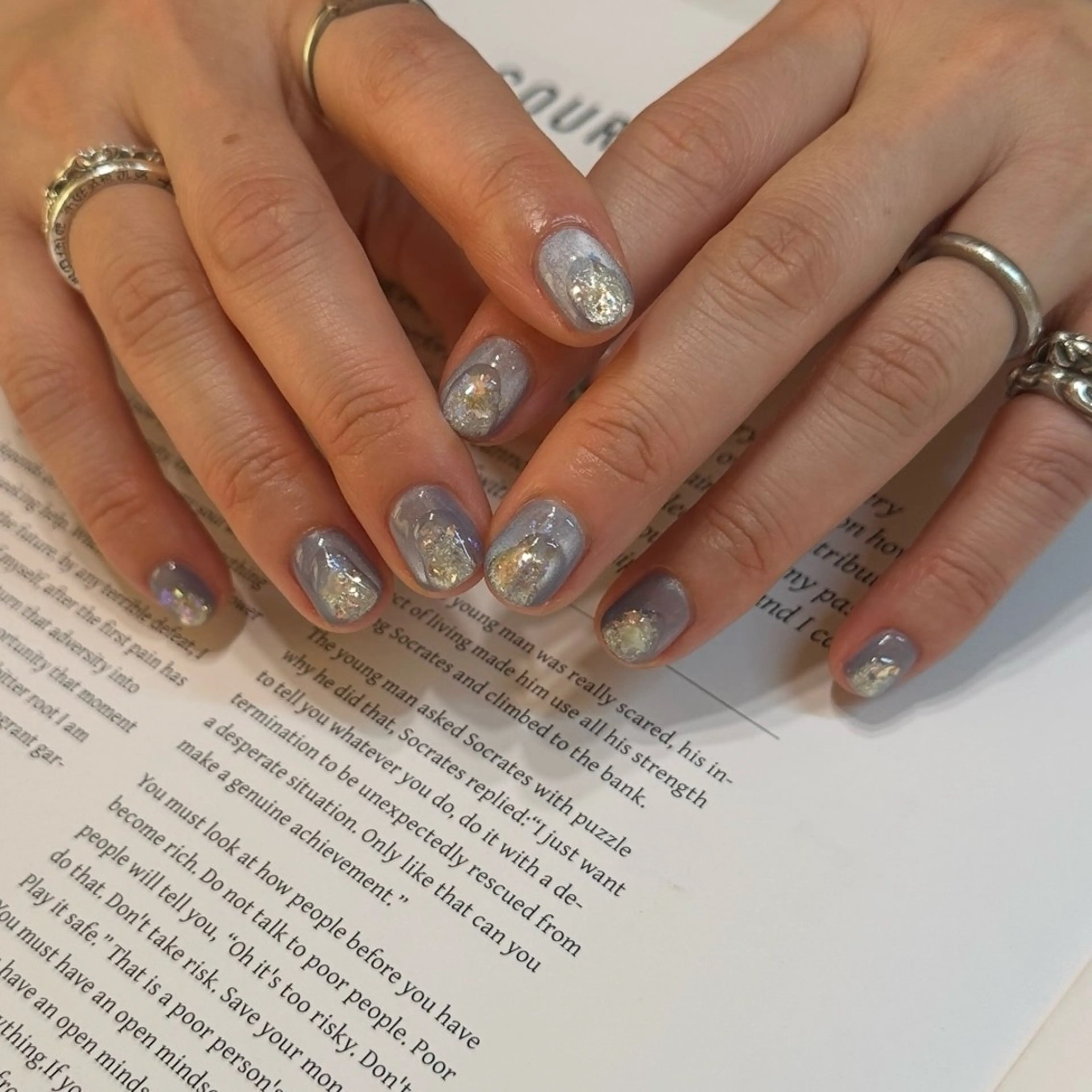 ネイル オーロラネイル ハンドネイル nail salon Cyaanのネイルデザイン