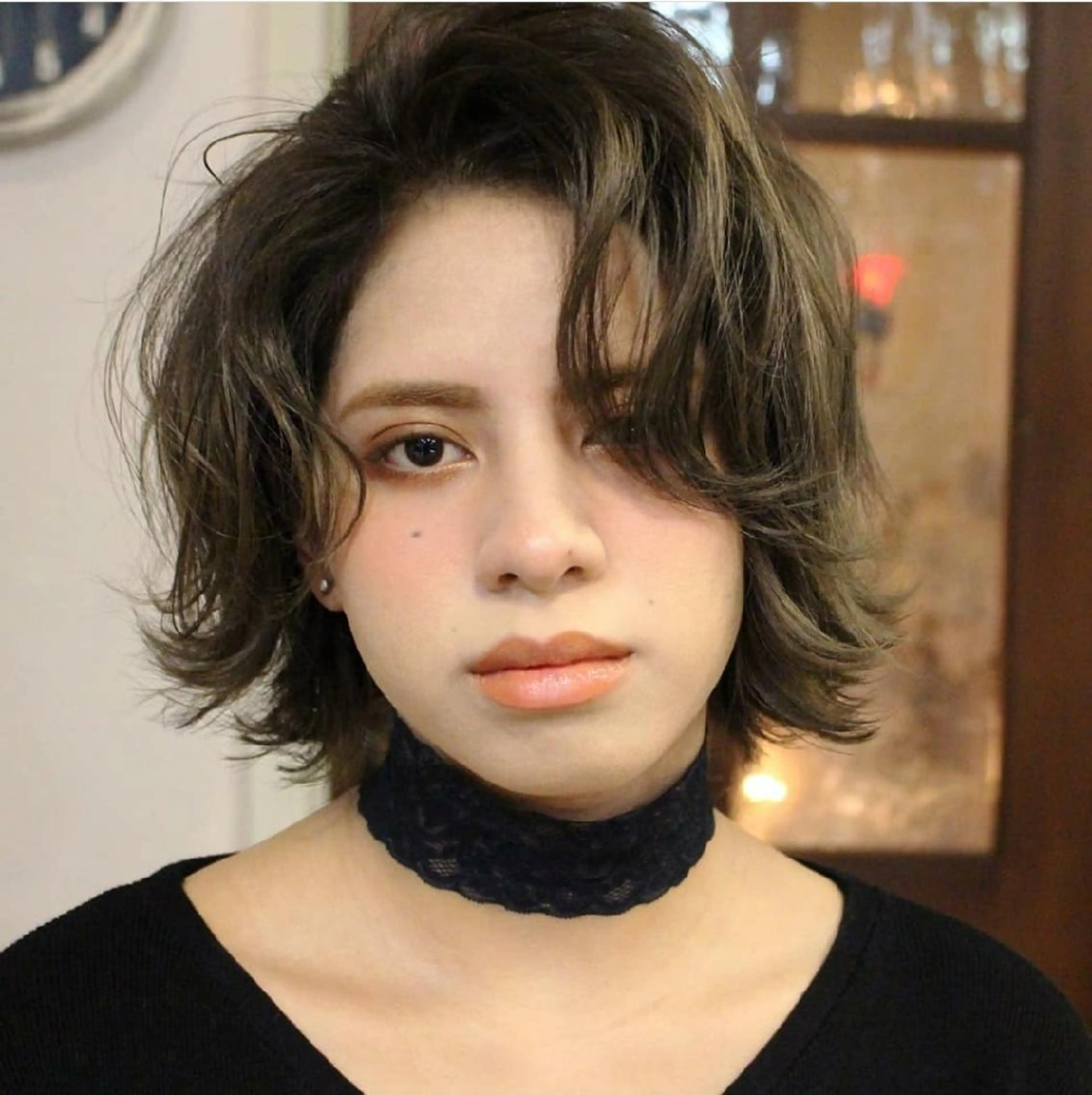 ショート カラー 切りっぱなしボブ バレイヤージュ ベージュカラー 黒髪 ブリーチ カット ヘアカラー トリートメント 韓国ヘア レイヤー くびれヘアMATSUのヘアスタイル