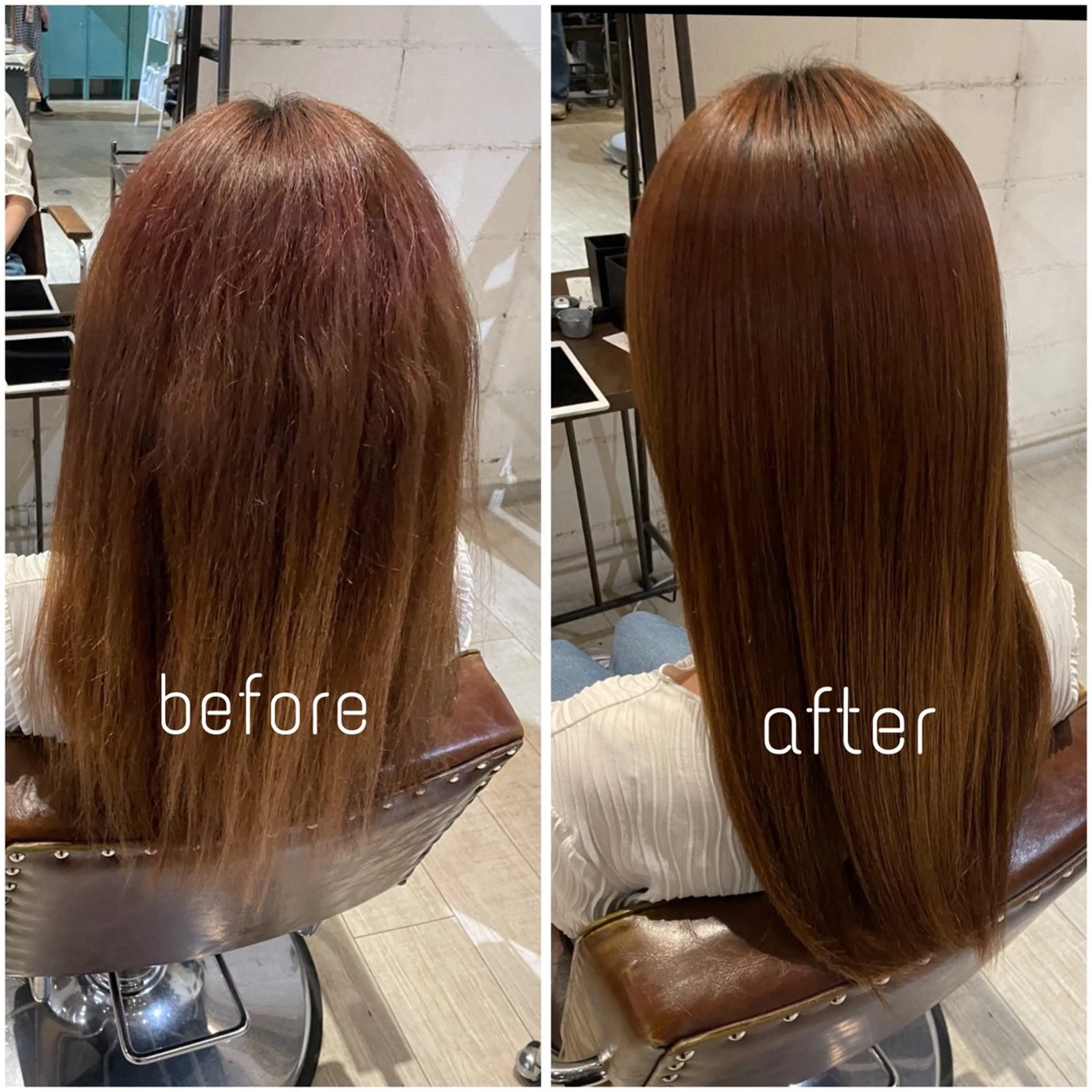 ロング カット 縮毛矯正 オオシマ ミユのヘアスタイル