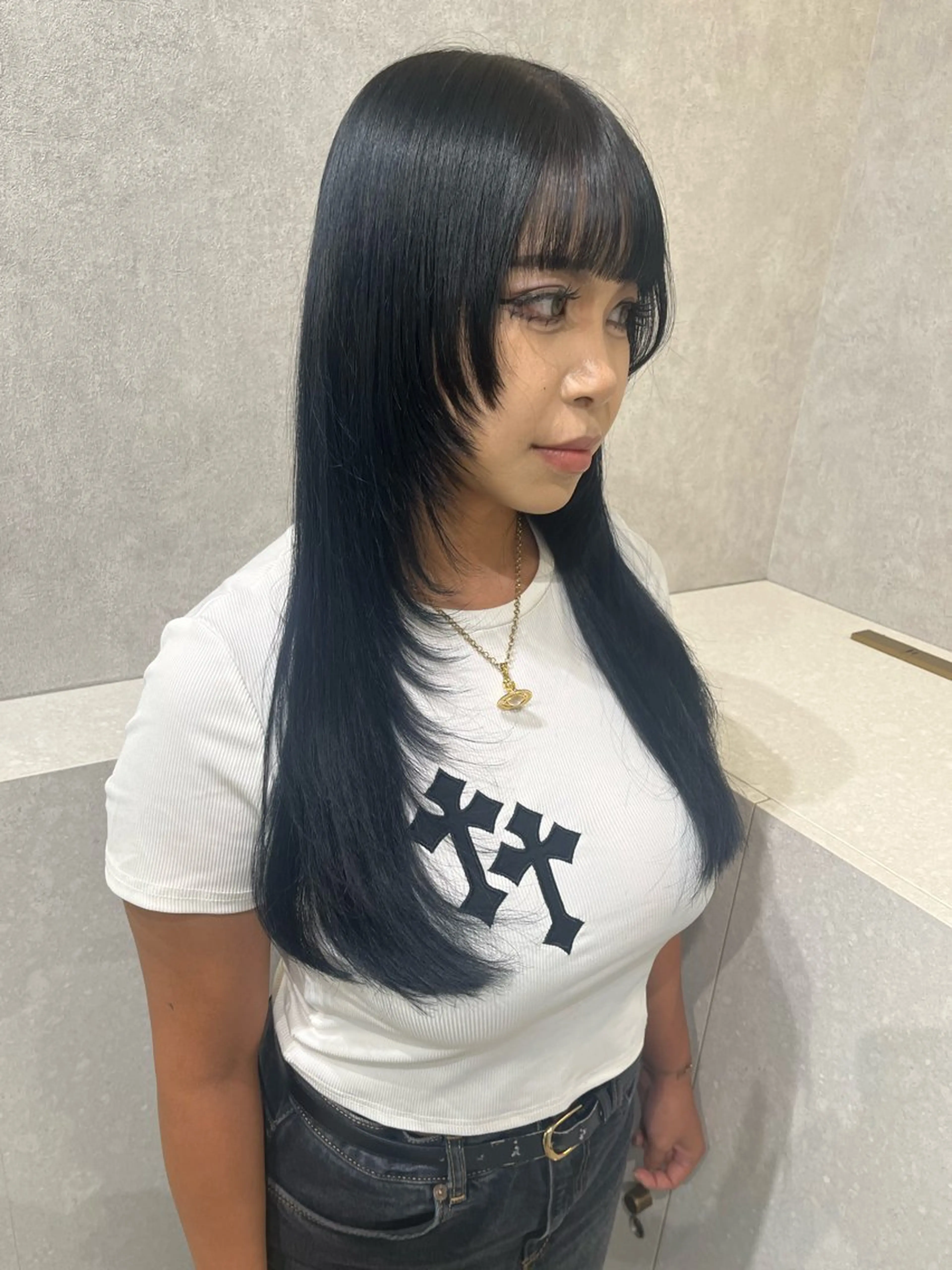 ロング カラー 韓国レイヤー🇰🇷 顔周り/yui💞のヘアスタイル