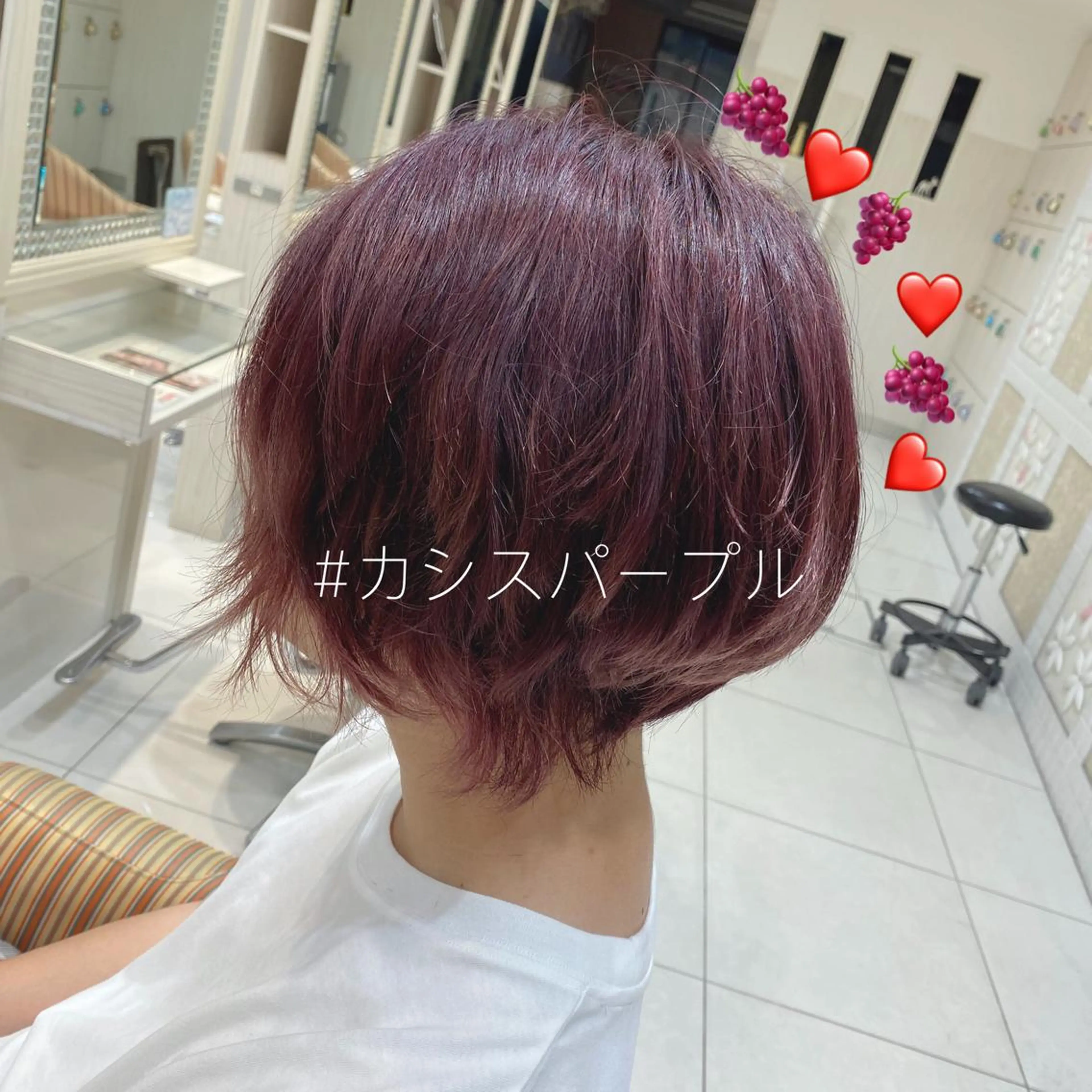 ショート カラー メンズ カシス パープルカラー 🌼NAMI 🌼のヘアスタイル
