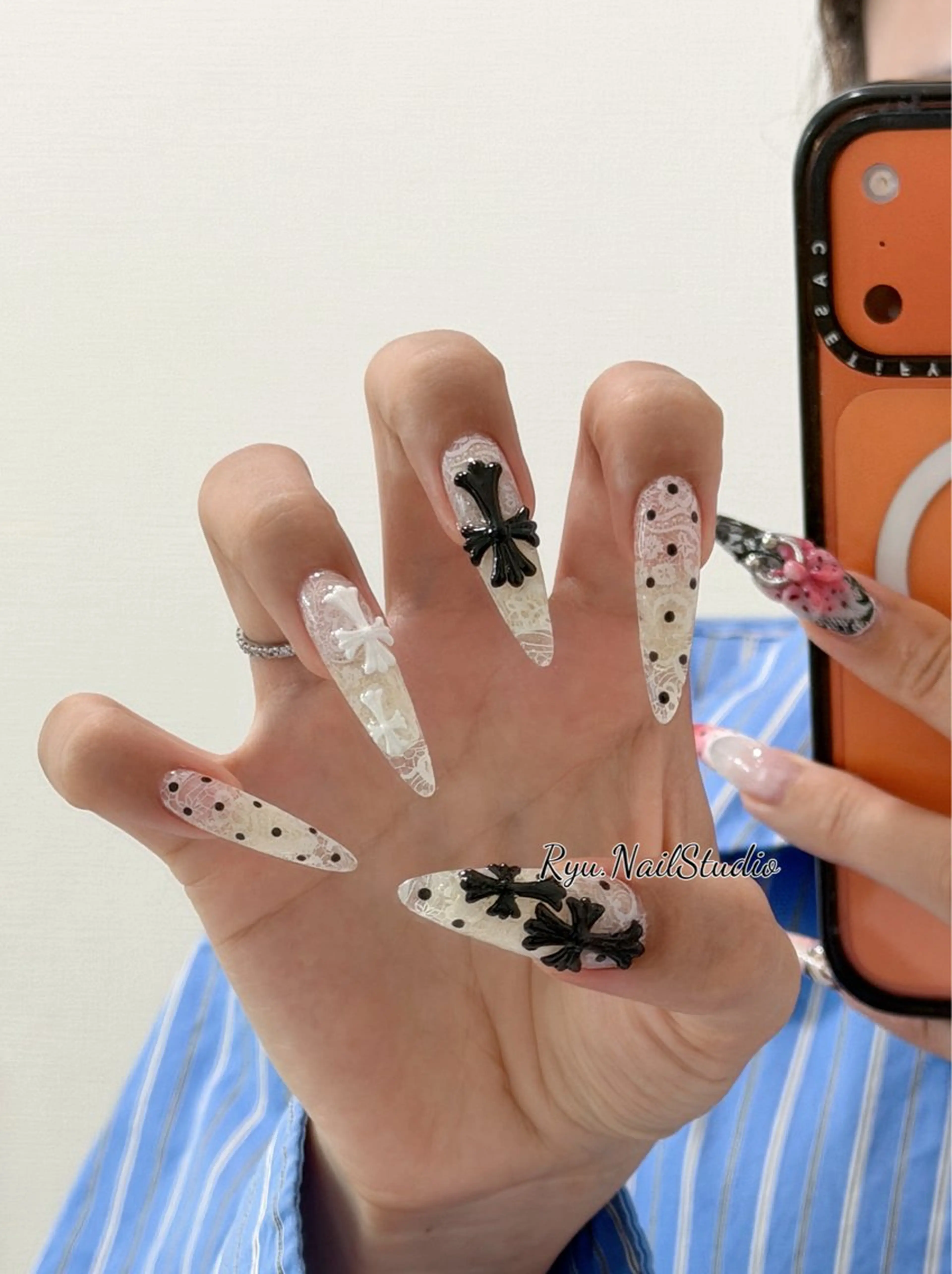 ネイル アートネイル ジェルネイル グラデーション マグネットネイル ニュアンスネイル ハンドネイル Ryu nail studioのネイルデザイン