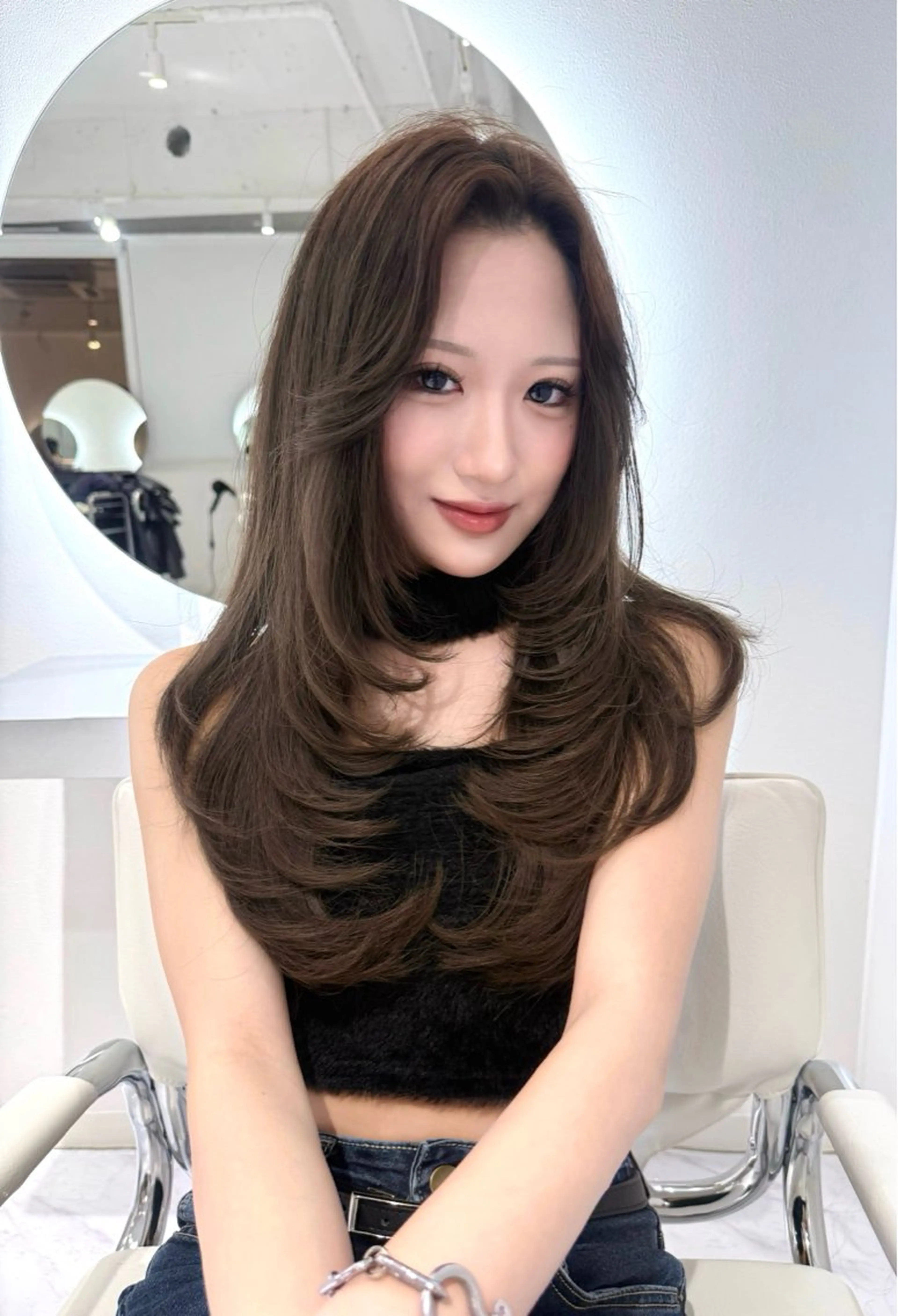 ロング 韓国風ヘア レイヤーカット レイヤーカット🫧 🎀Tomoka🎀のヘアスタイル