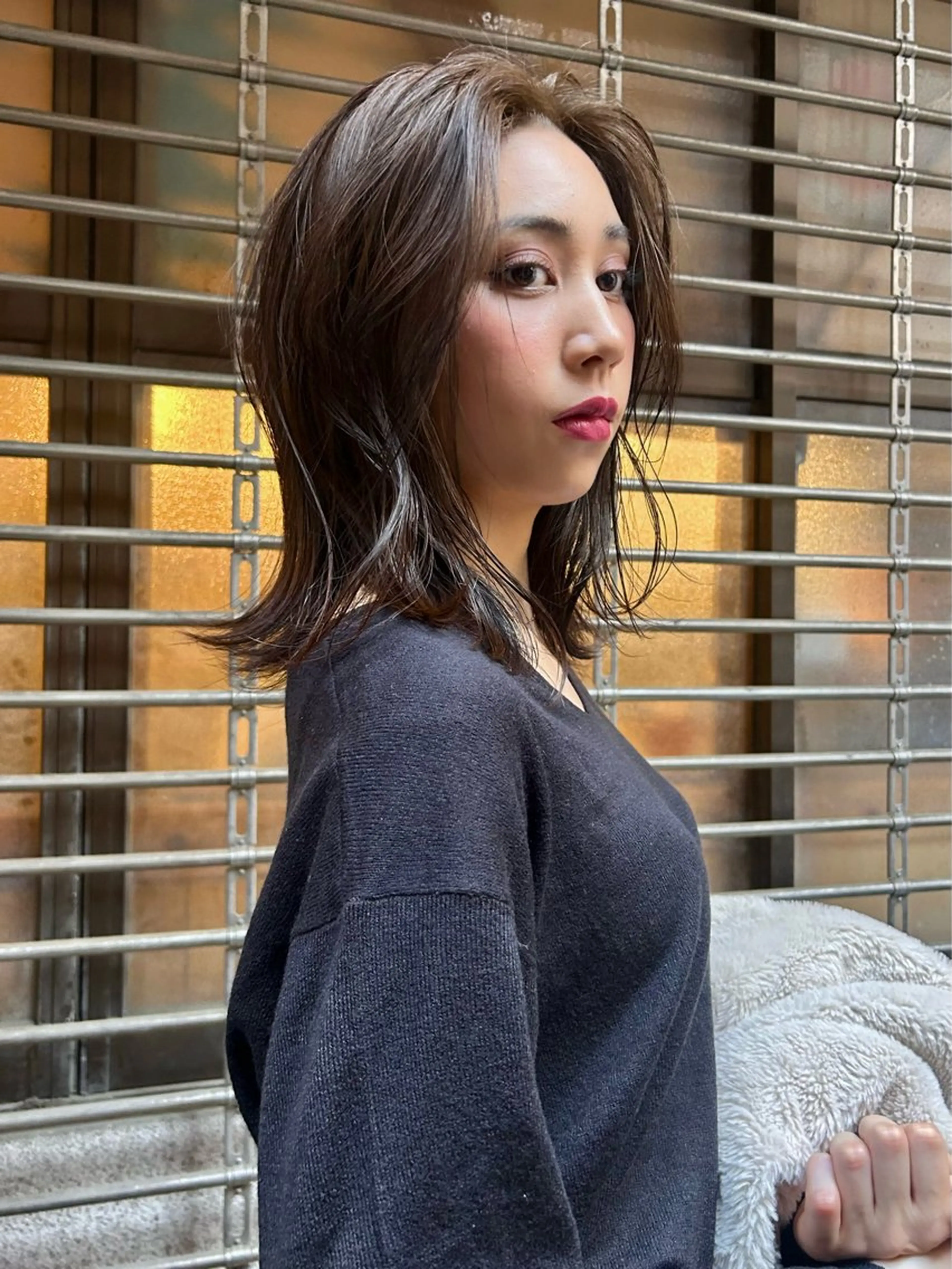 ミディアム ヘアカラー 江坂/レイヤー/ボブ nacaのヘアスタイル