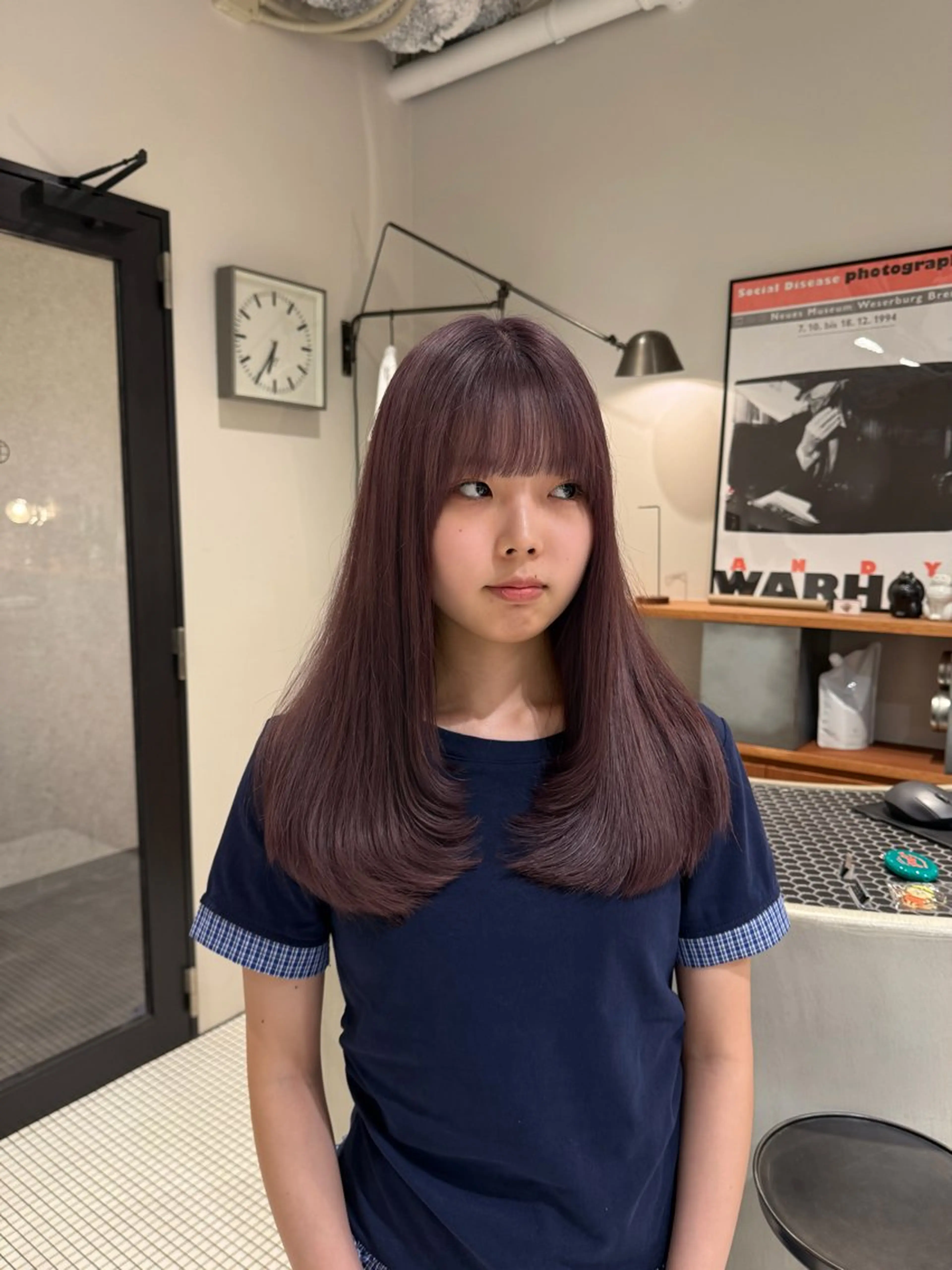 ロング カラー ベージュカラー ハイトーンカラー ピンクカラー ピンクベージュ カット ヘアカラー トリートメント コノカ/暖色カラー/ 透明感カラーのヘアスタイル