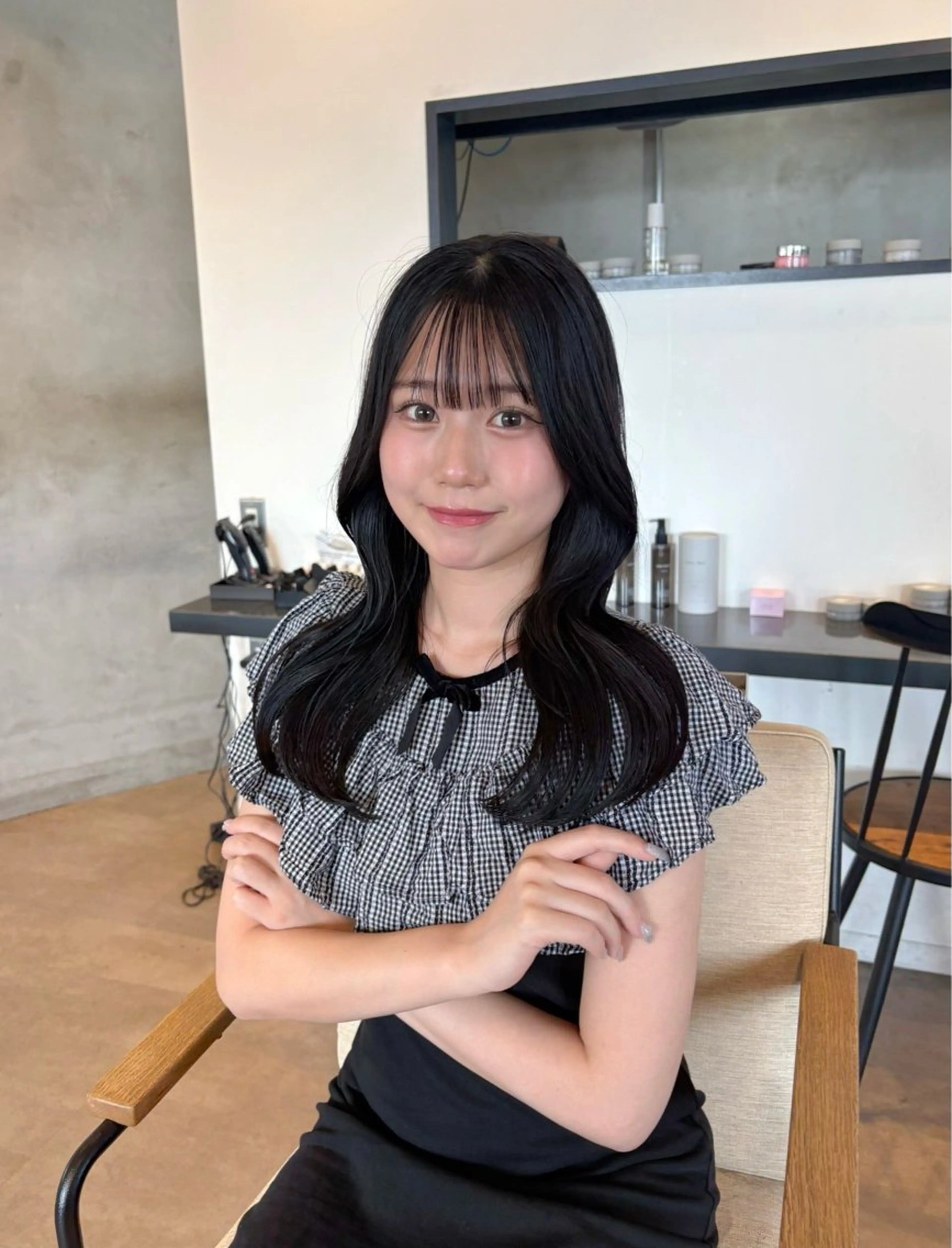 ミディアム カラー 韓国風ヘア レイヤーカット カット ヘアカラー ♠️暗髪レイヤー♠️ 中山唯斗のヘアスタイル