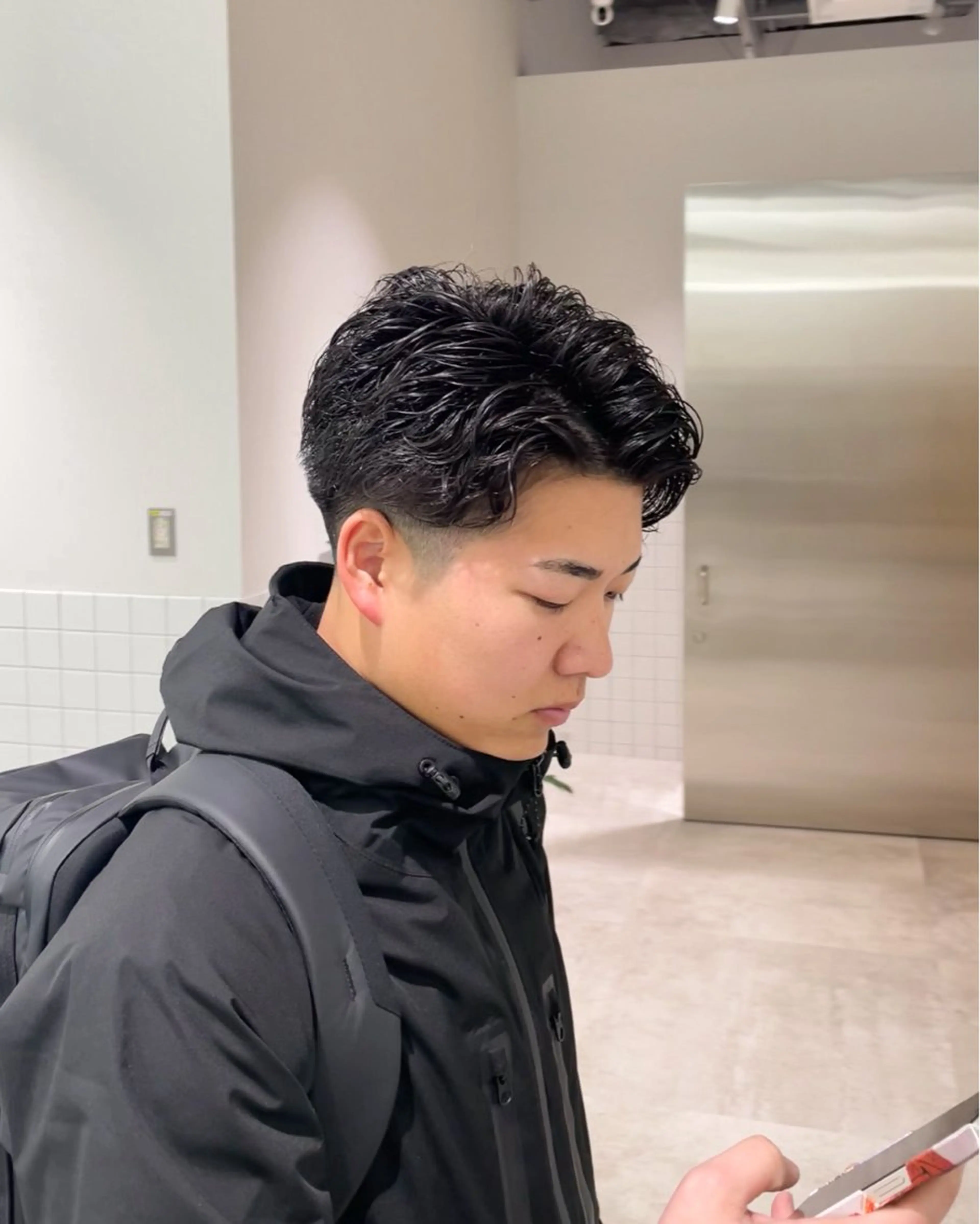 ショート パーマ メンズ メンズパーマ カット パーマ ヘアセット 大人スタイル 太田のヘアスタイル