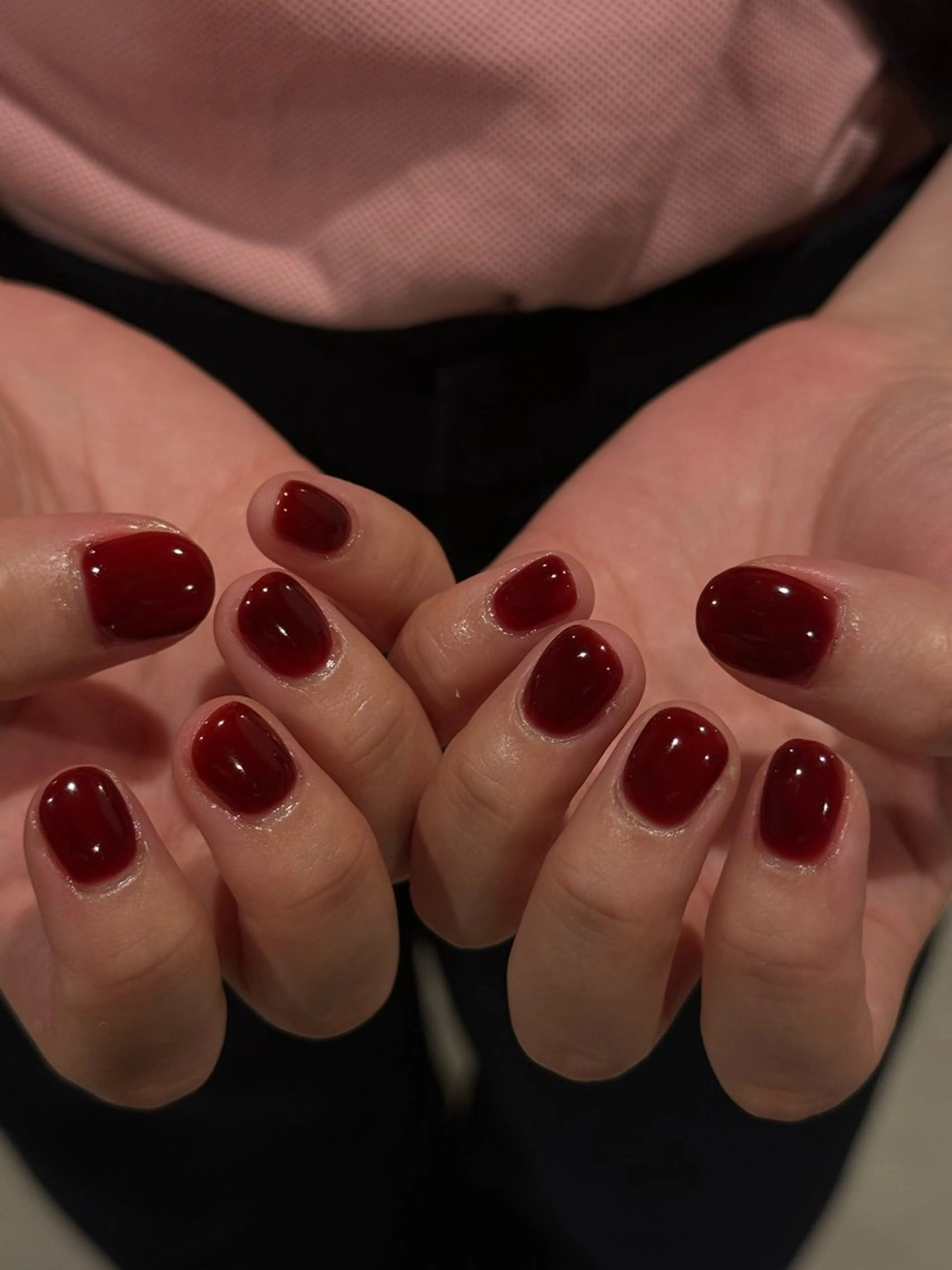 ネイル ボルドー カジュアル クリアネイル ジェルネイル ニュアンスネイル ハンドネイル filonnail /　kotoneのネイルデザイン