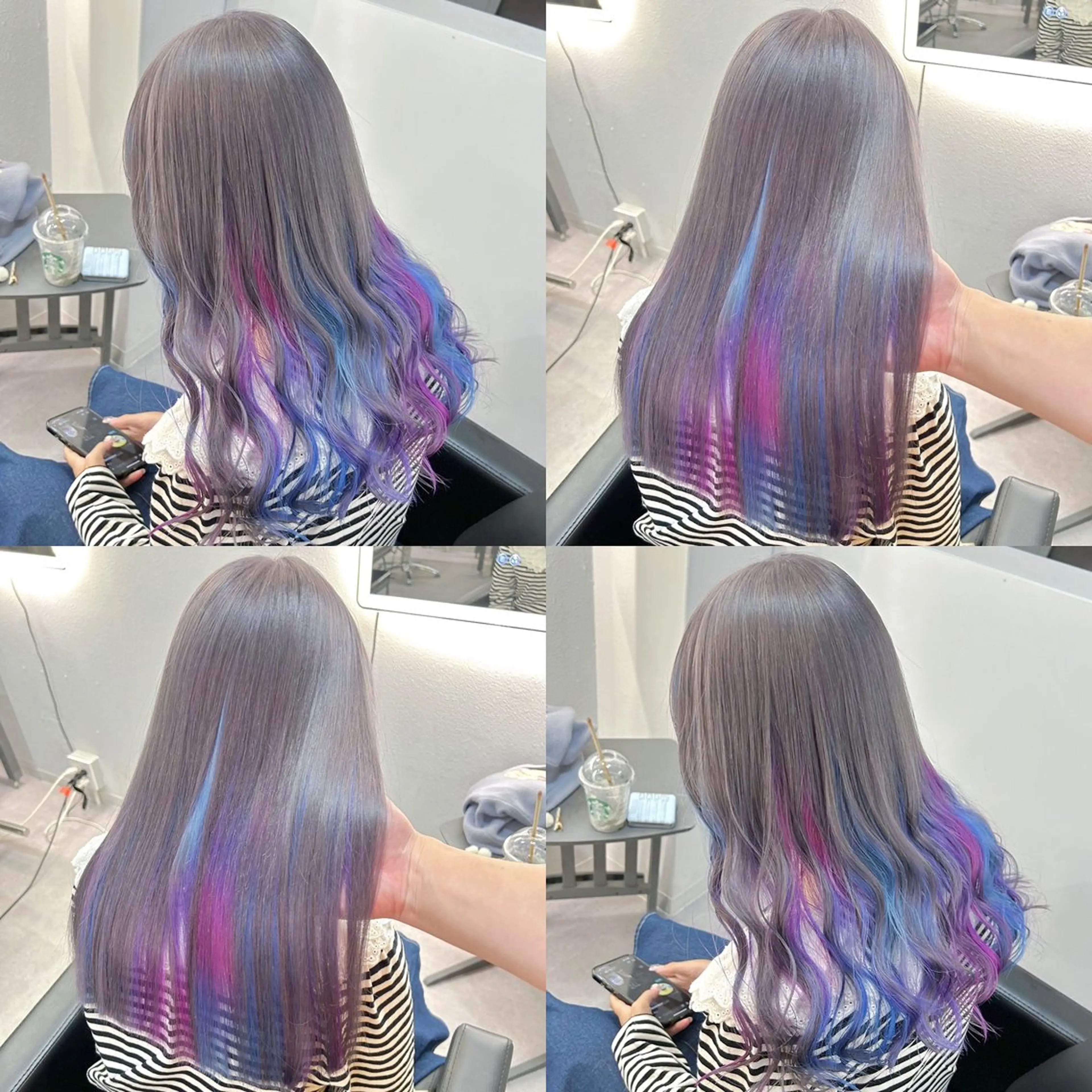 セミロング カラー ヘアカラー ブリーチ&エクステ 🥀ケアカラー特化のヘアスタイル