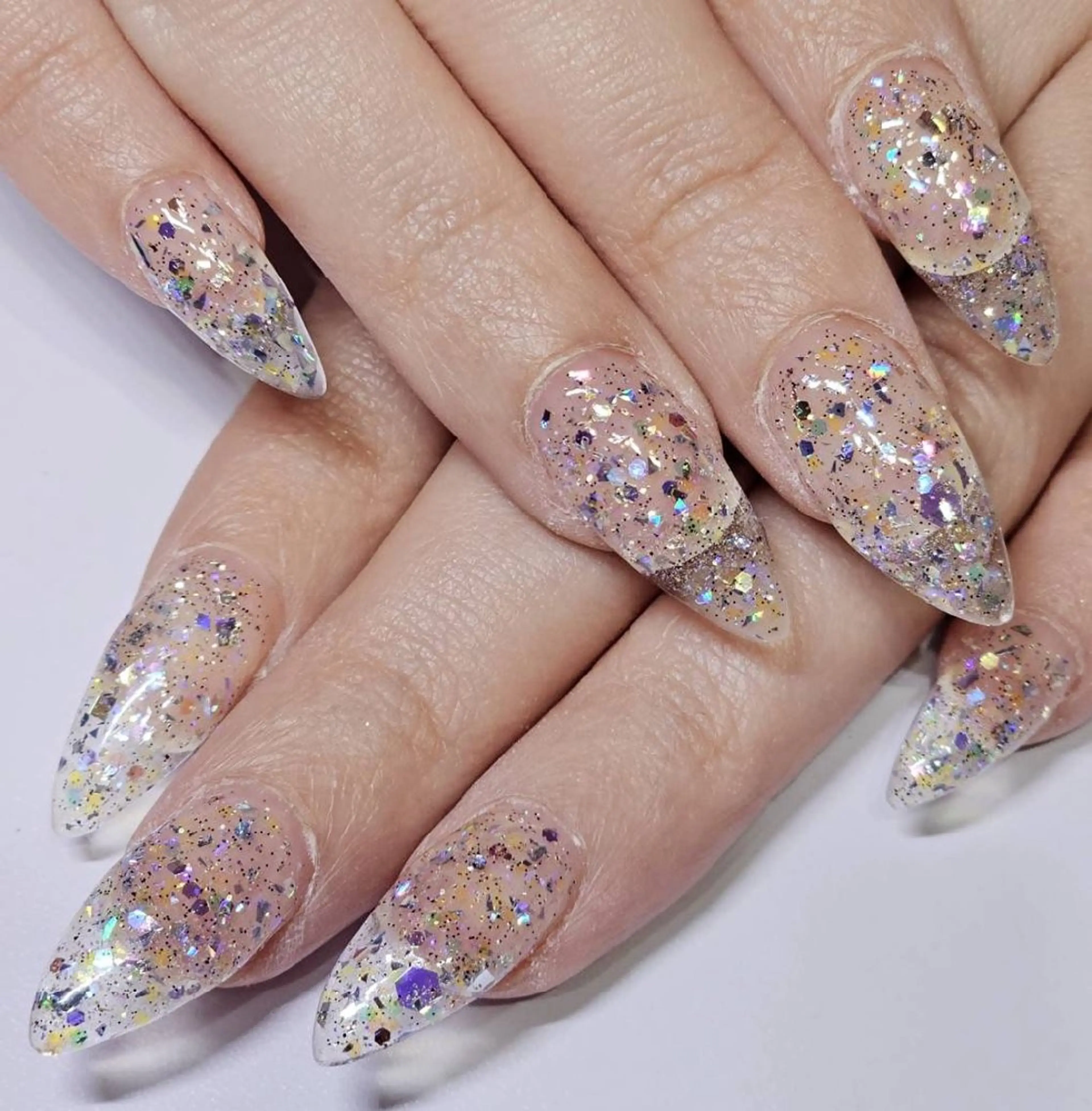 ネイル クリアネイル ホログラムネイル キラキラネイル ラメ(グリッター) ワンカラーネイル ハンドネイル よしだ ひろきのネイルデザイン