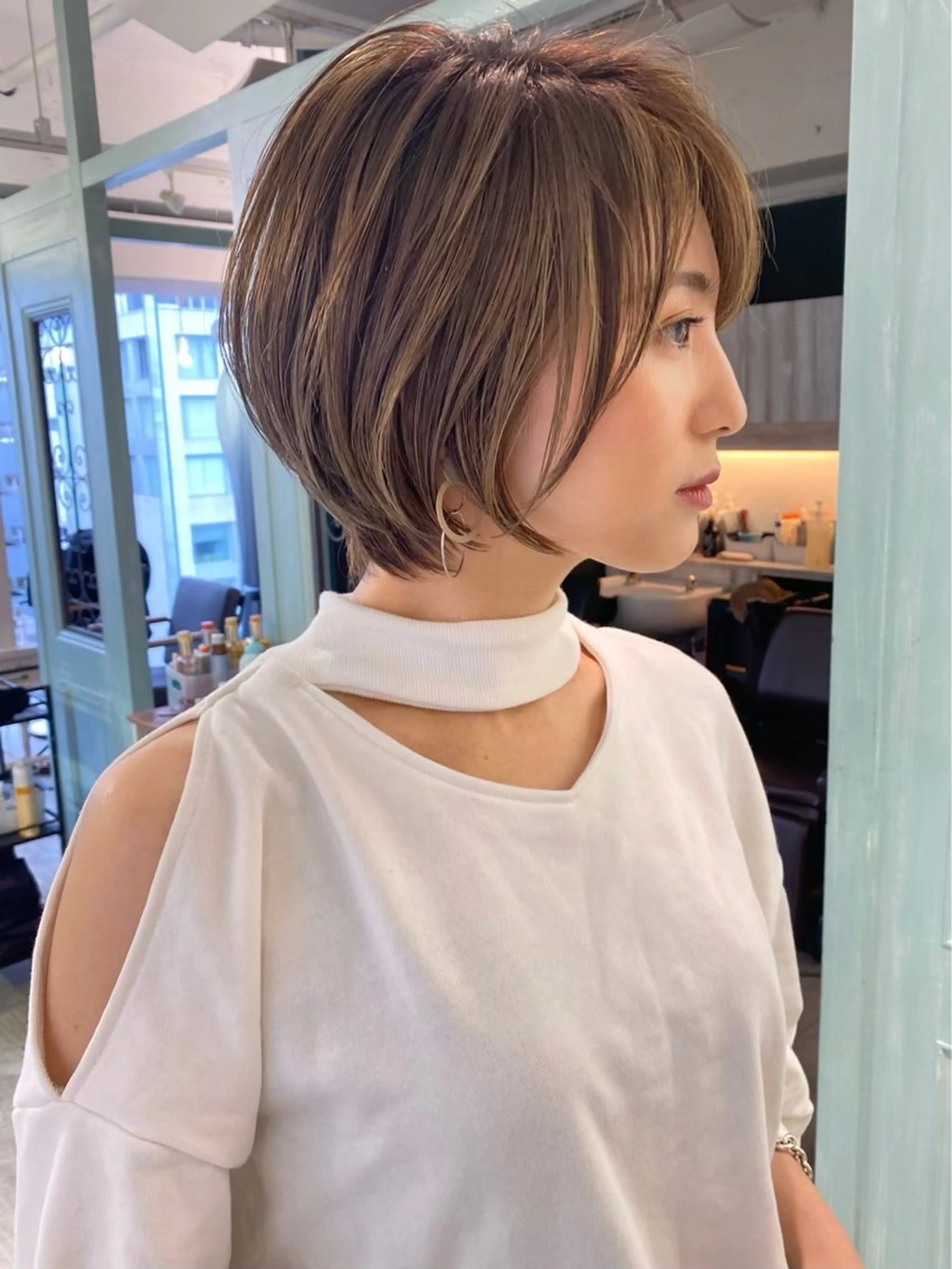 ショート ショートヘア 小顔カット カット ヘアカラー トリートメント ヘッドスパ taiga レイヤー /髪質改善/矯正🌈のヘアスタイル